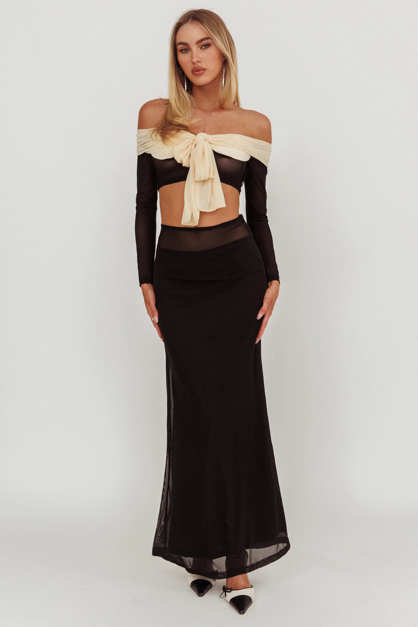 Perfect Worlds Mesh Maxi Skirt Black - Image 5