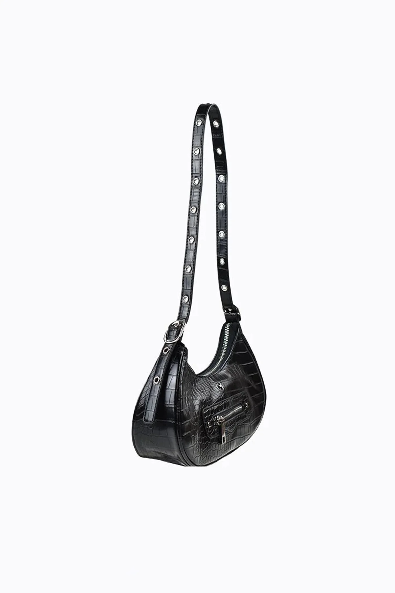 Peta And Jain Moto Shoulder Bag Black - Image 4