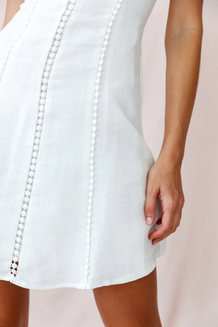 Petunia Tie-Up Back Mini Dress White - Image 5