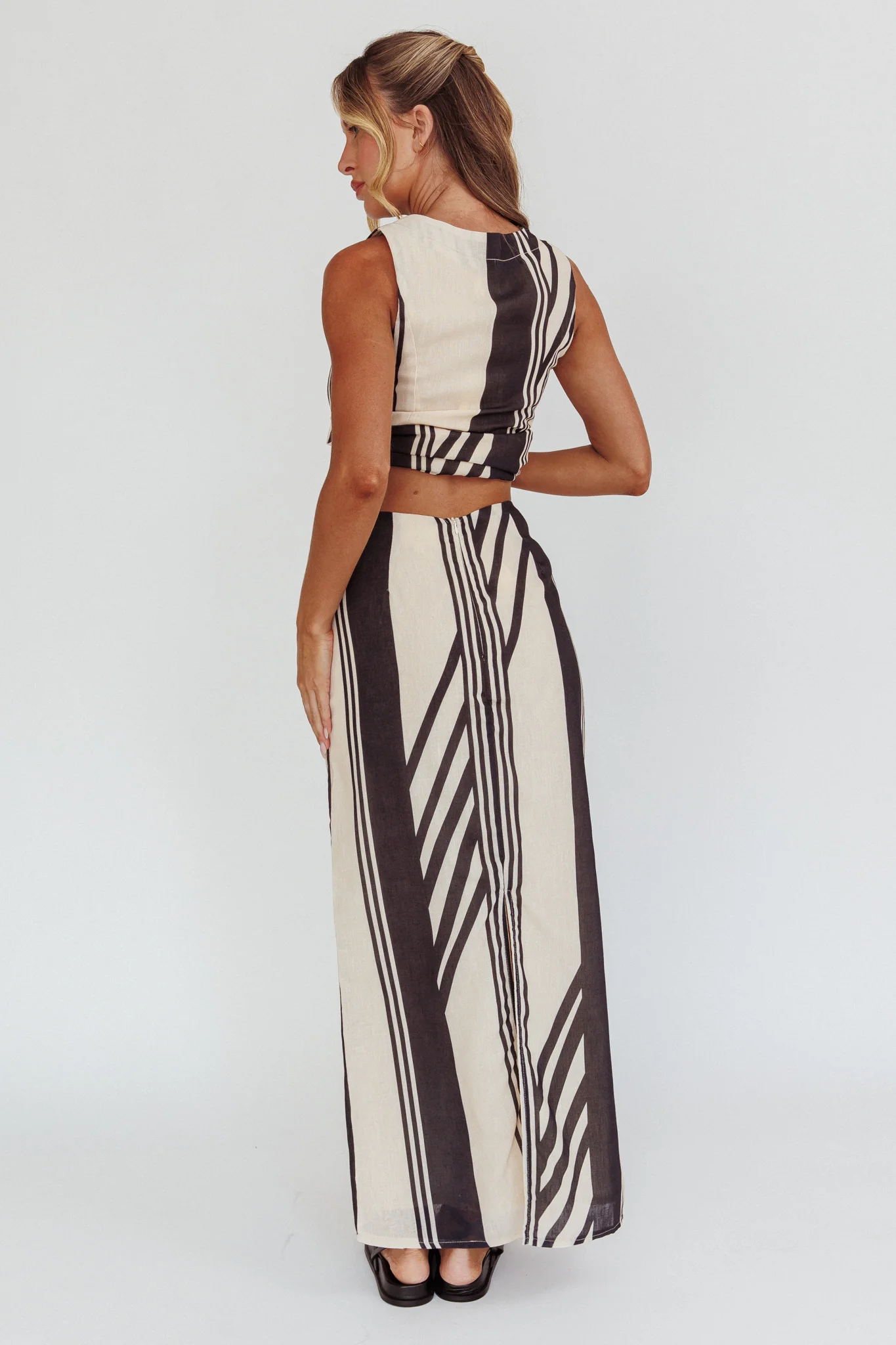 Philomena Maxi Skirt Stripe Black - Image 2