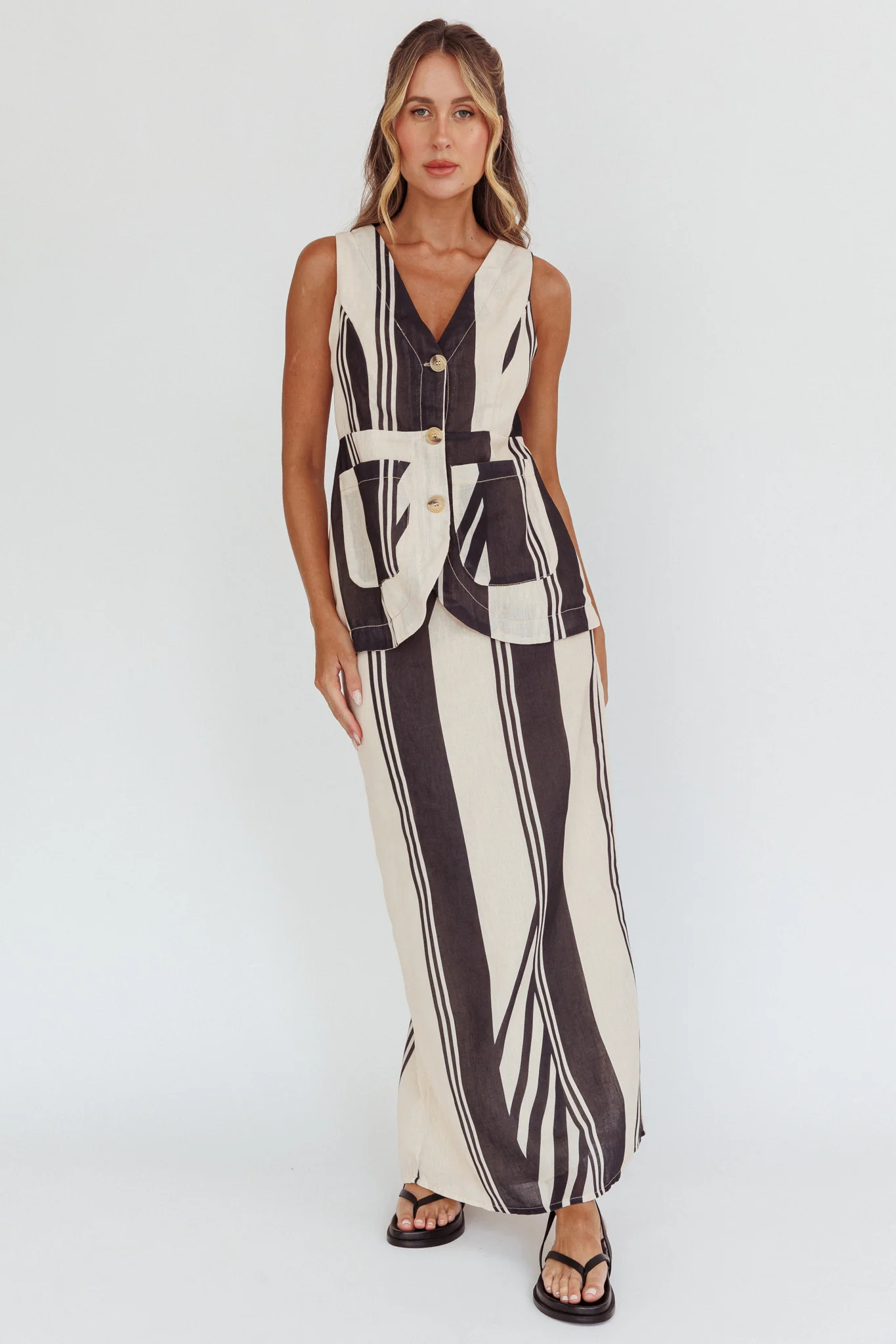 Philomena Maxi Skirt Stripe Black - Image 5