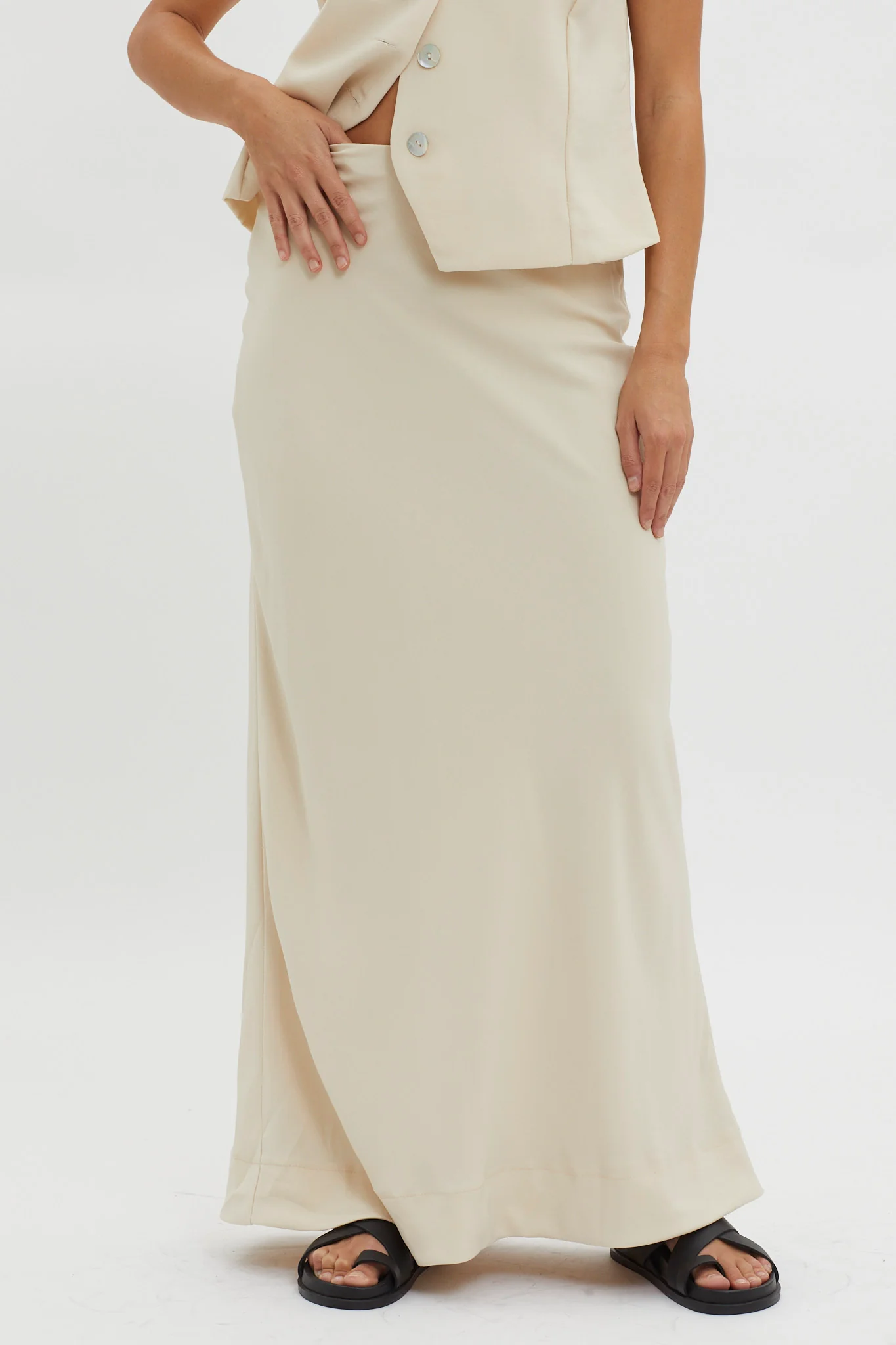 Philomena Midi Skirt Oat - Image 3