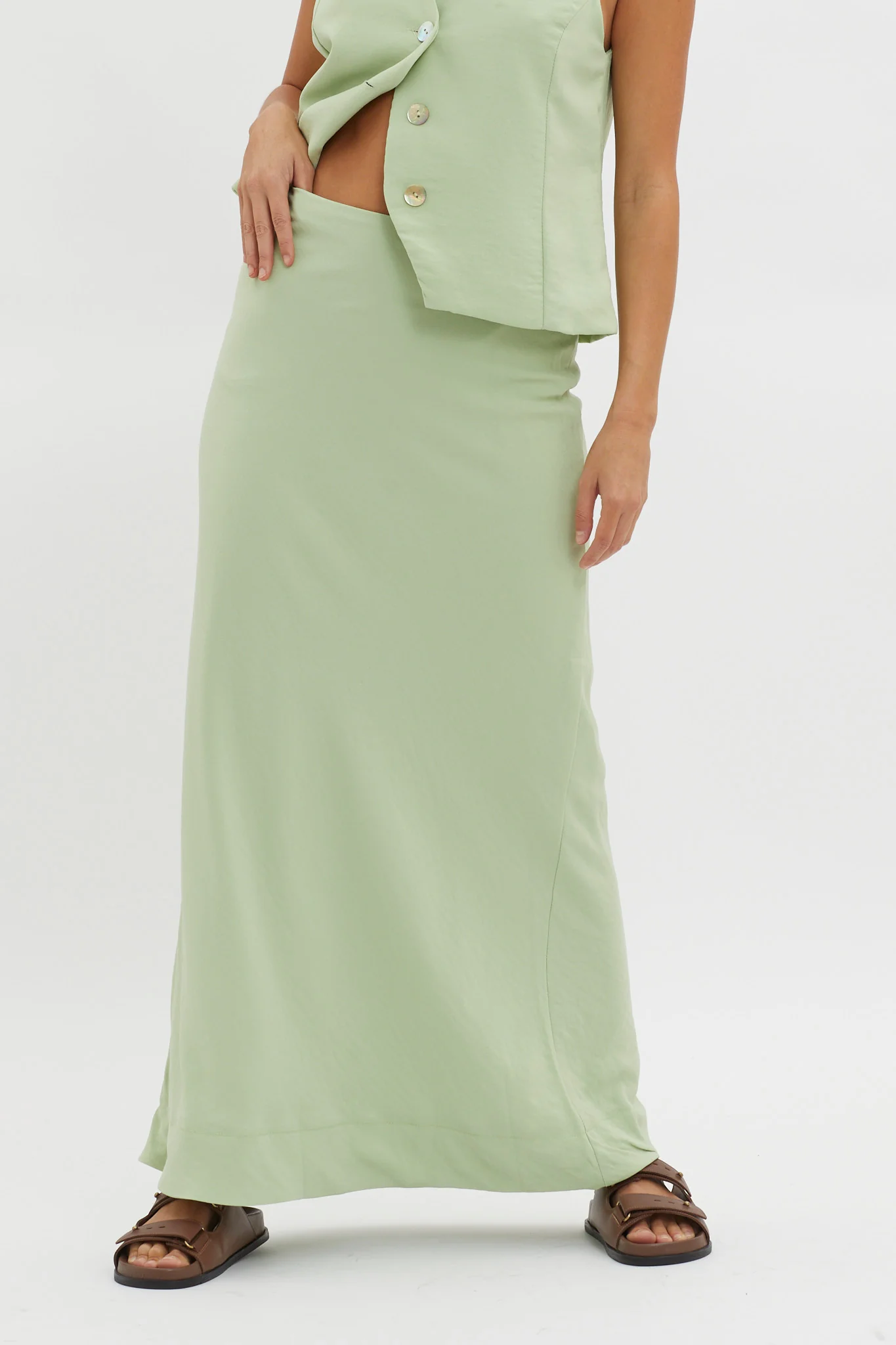 Philomena Midi Skirt Sage - Image 2