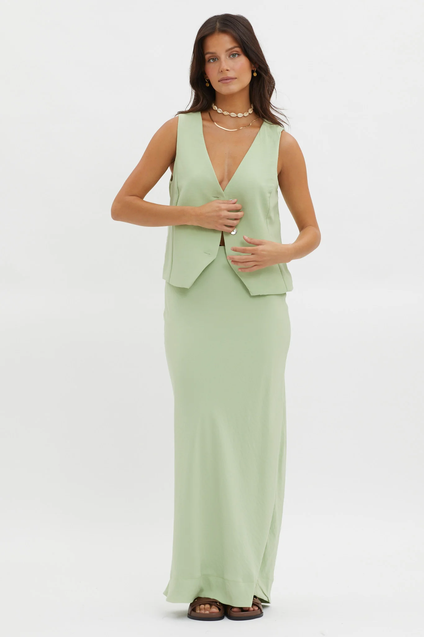 Philomena Midi Skirt Sage - Image 4