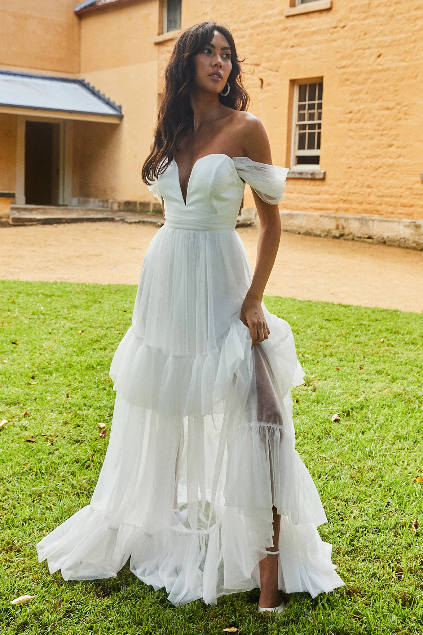 Pixi Off Shoulder Maxi Dress White - Image 2