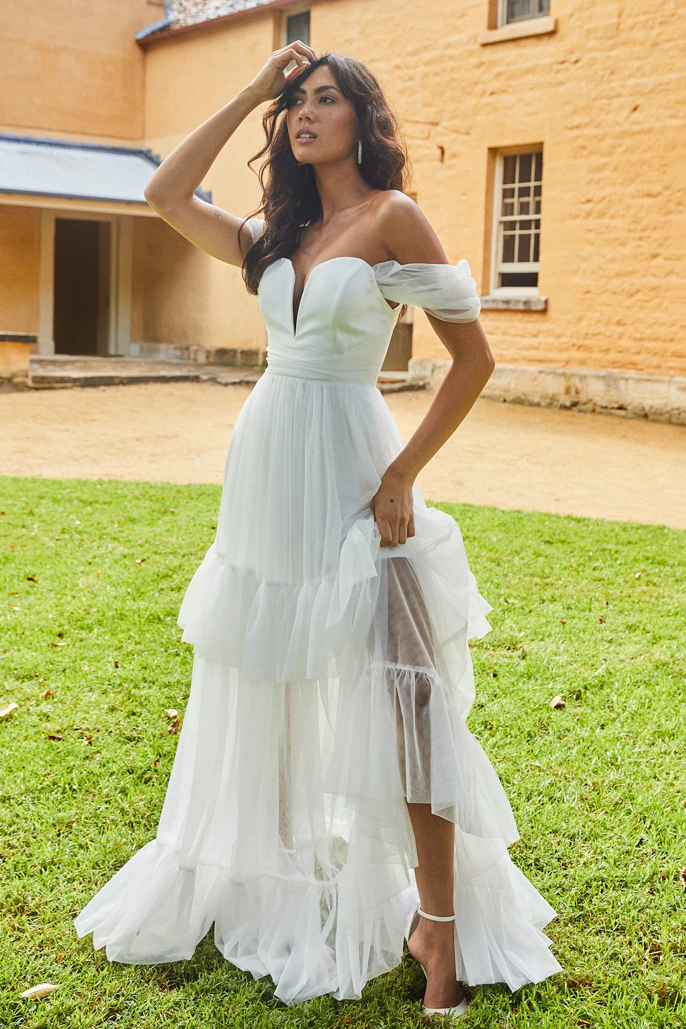 Pixi Off Shoulder Maxi Dress White - Image 3