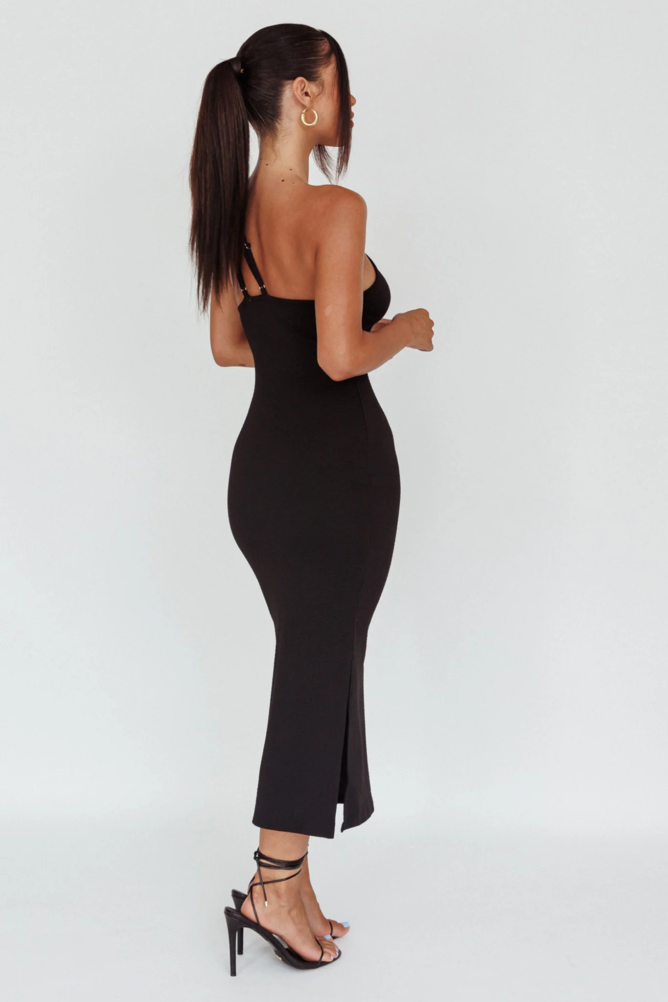 Planets Align Double Strap Midi Dress Black - Image 2