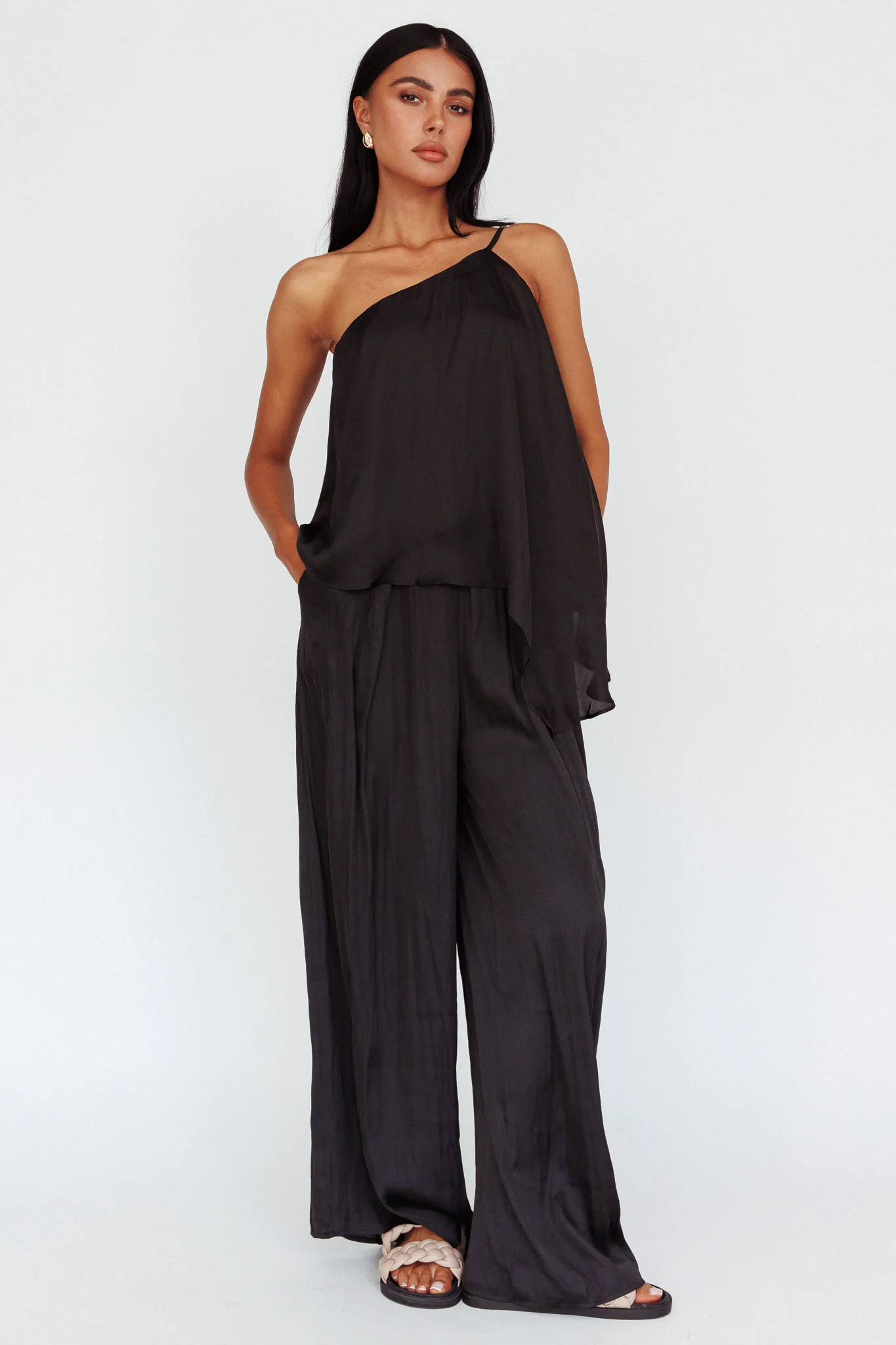 Pollina Wide Leg Pants Black - Image 2