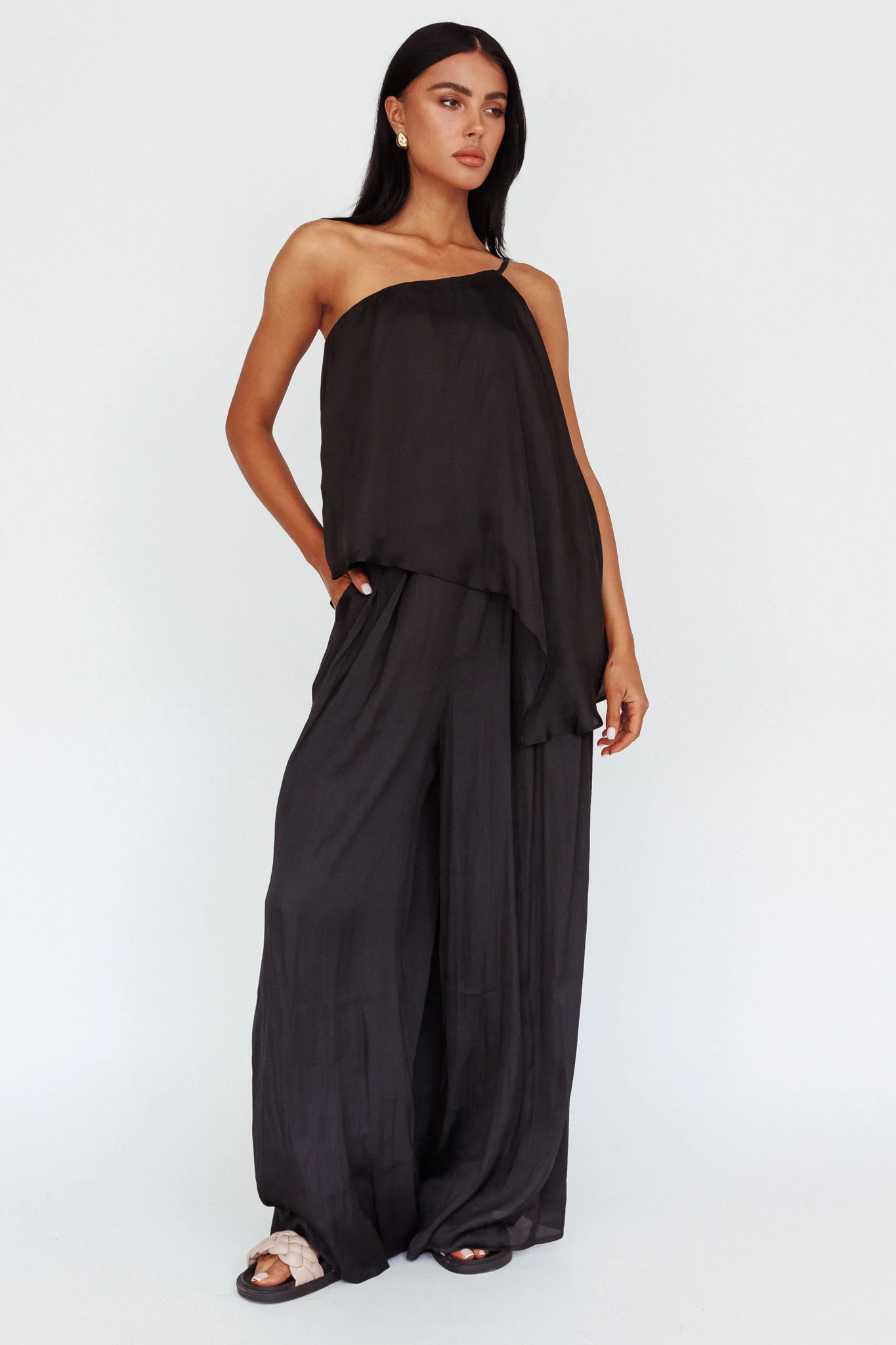 Pollina Wide Leg Pants Black - Image 5