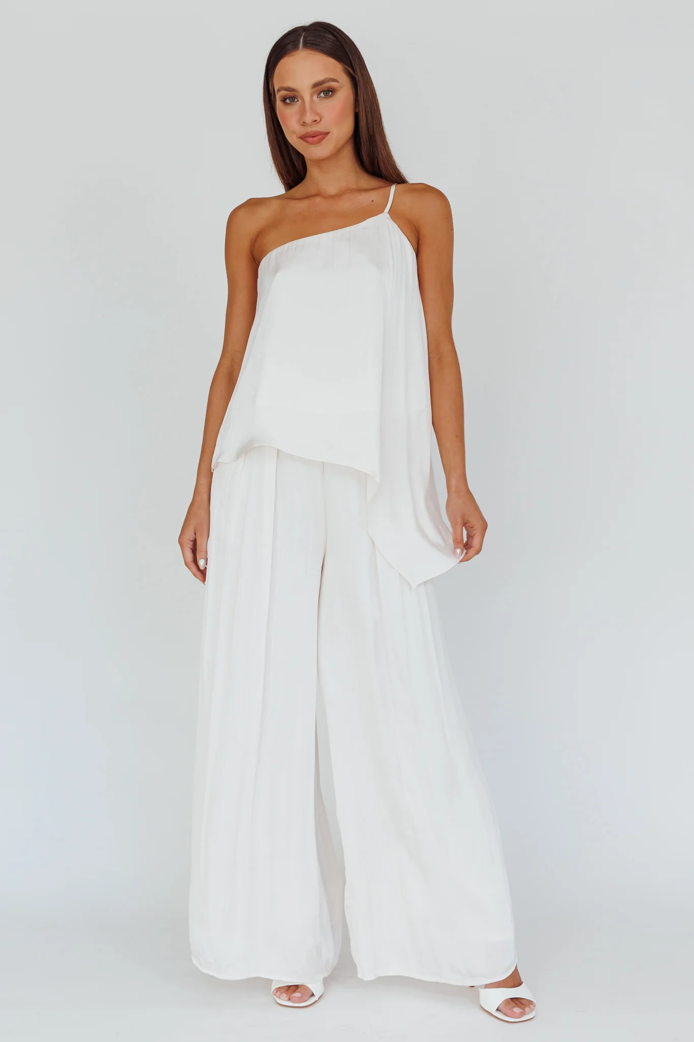 Pollina Wide Leg Pants Cream - Image 2