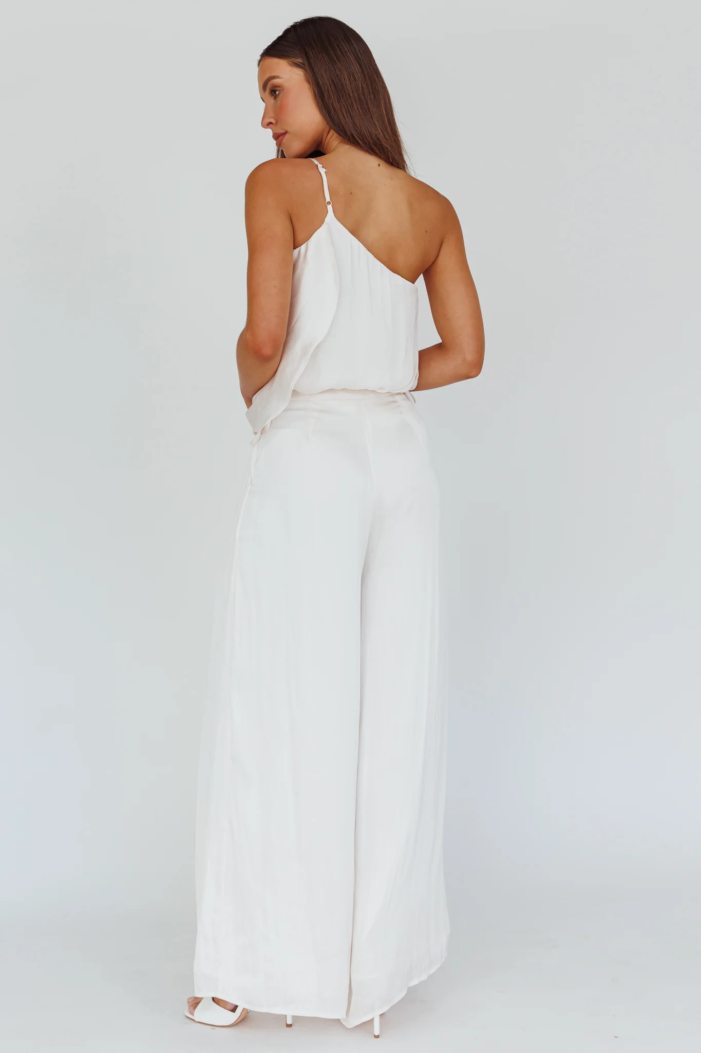 Pollina Wide Leg Pants Cream - Image 3