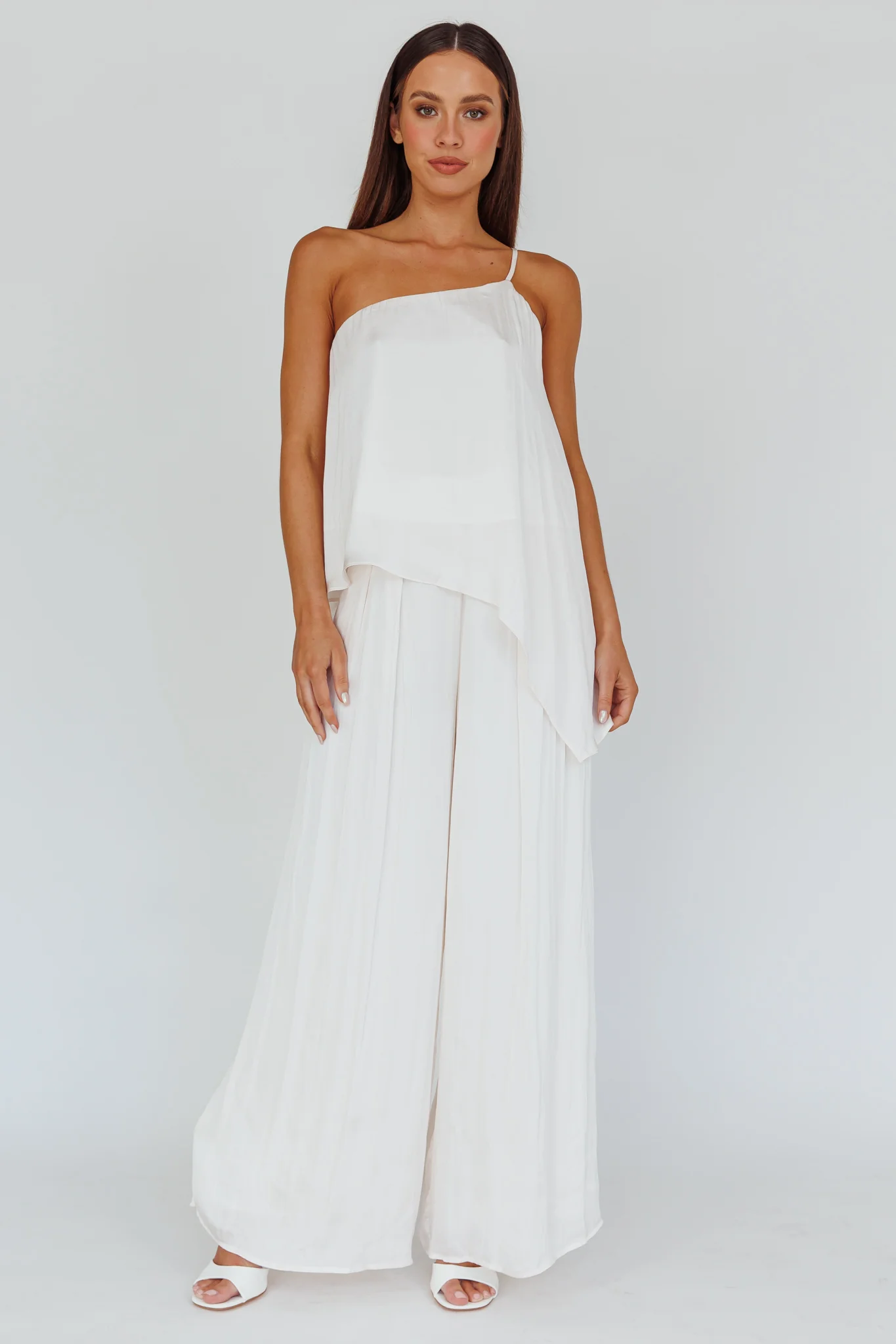Pollina Wide Leg Pants Cream - Image 4