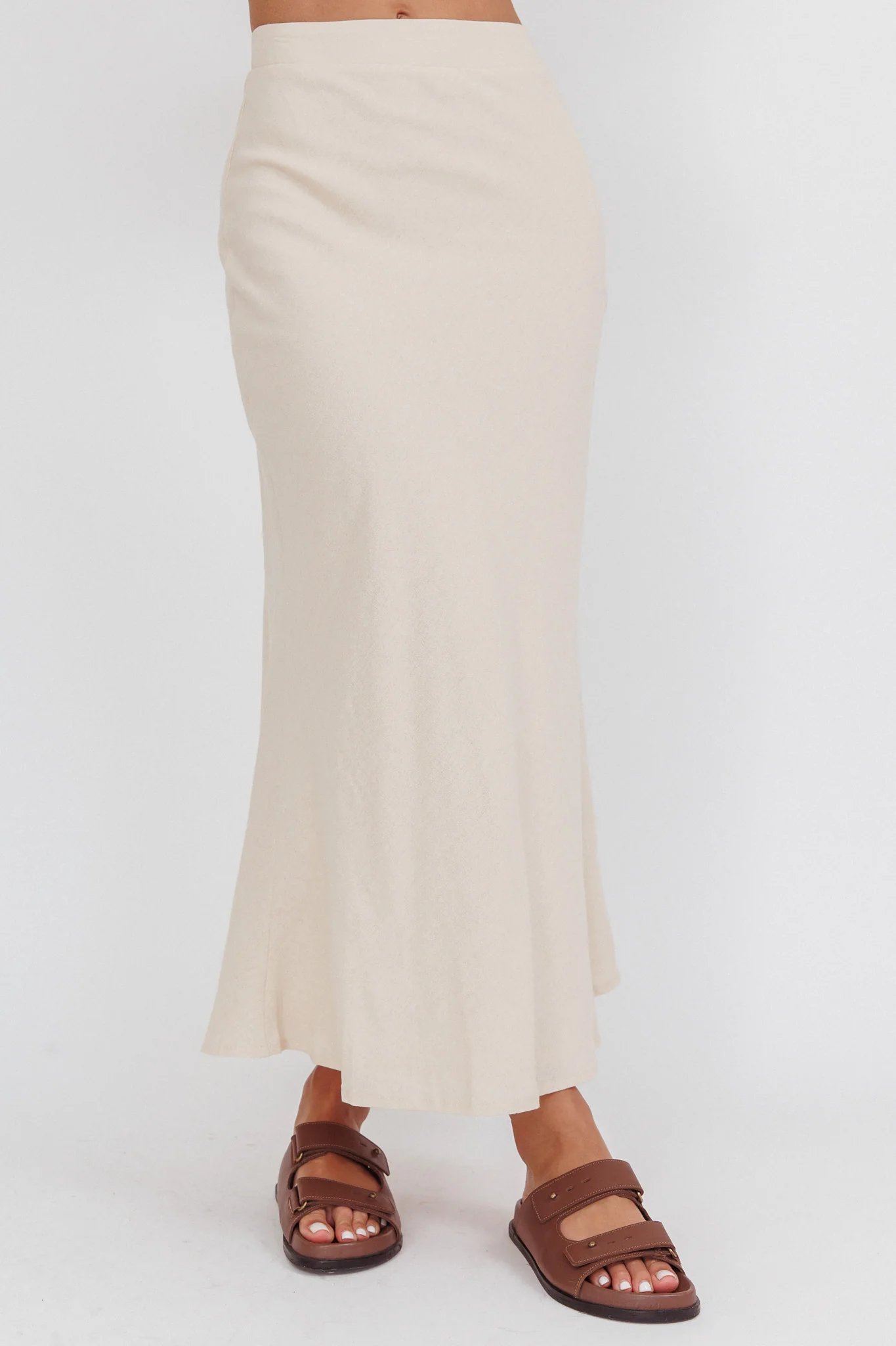 Post It Mid-Rise Maxi Skirt Cream - Image 2