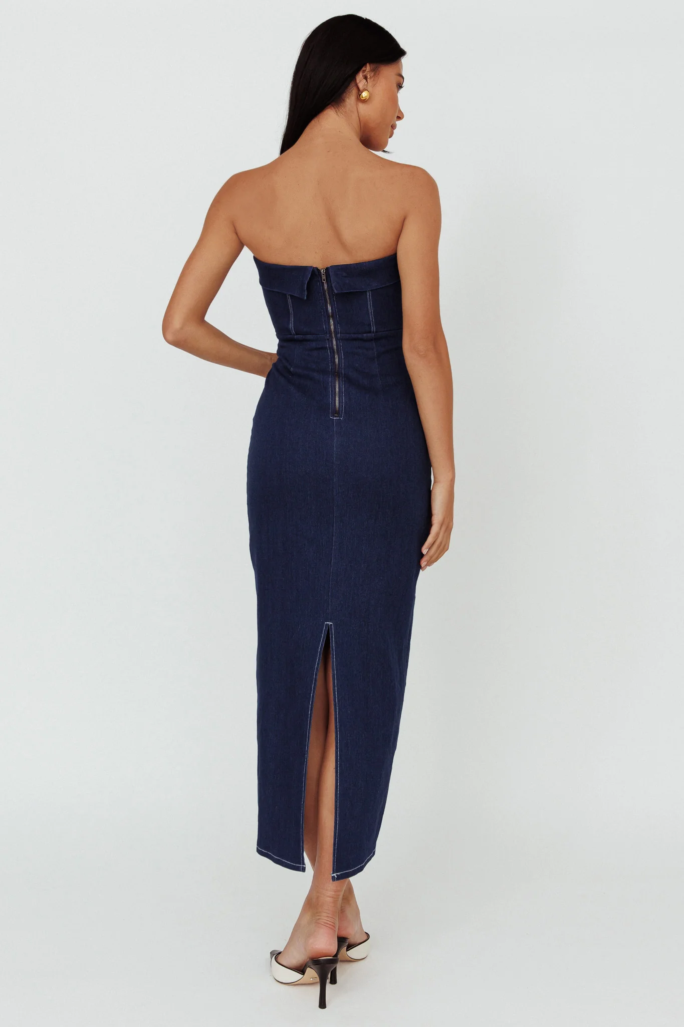 Press Play Strapless Maxi Dress Indigo - Image 2