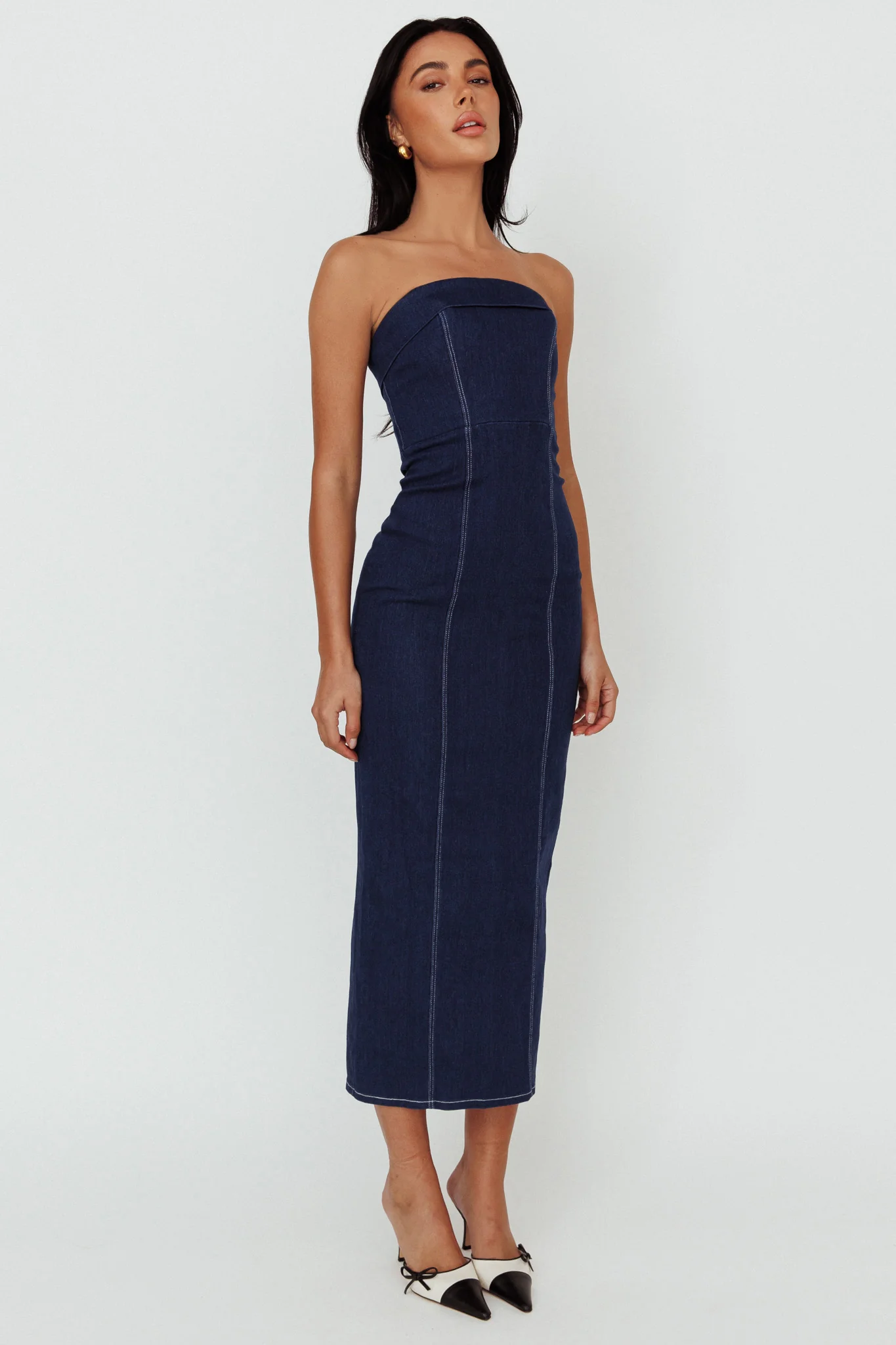 Press Play Strapless Maxi Dress Indigo - Image 3