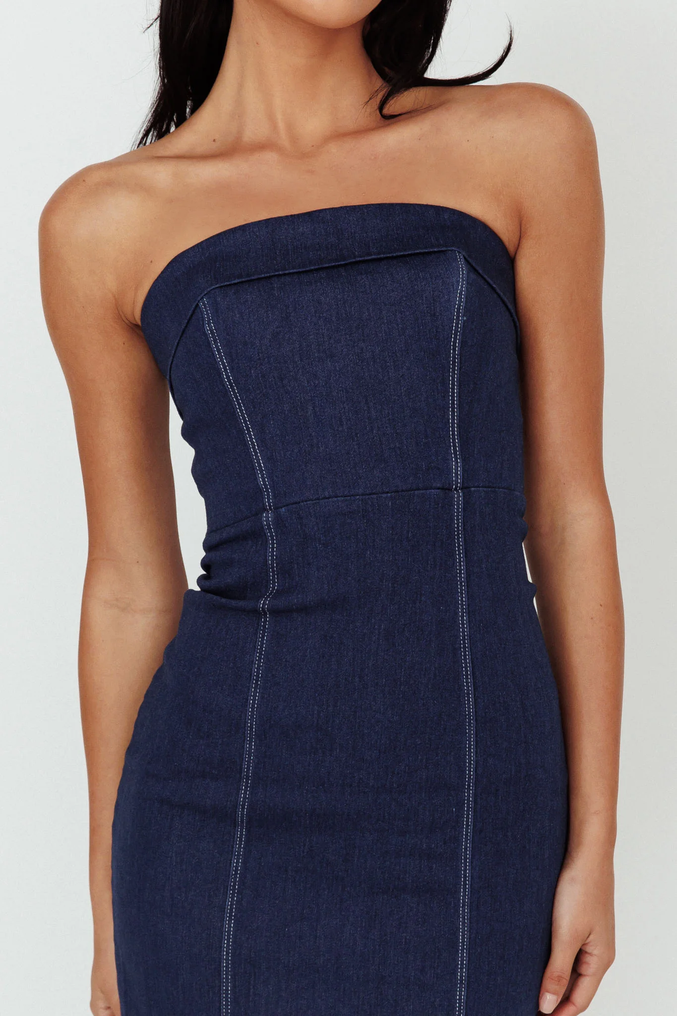 Press Play Strapless Maxi Dress Indigo - Image 4