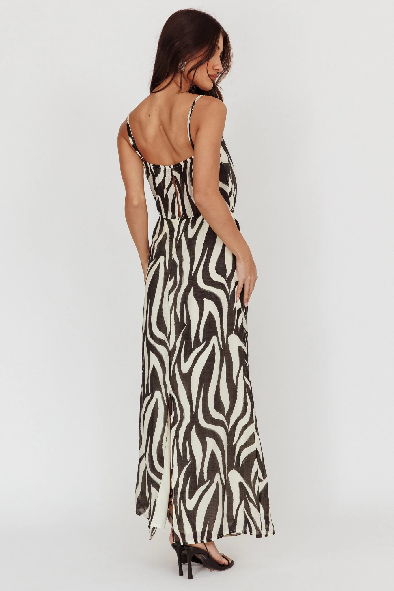 Pristine Zebra Print Maxi Dress Black - Image 3