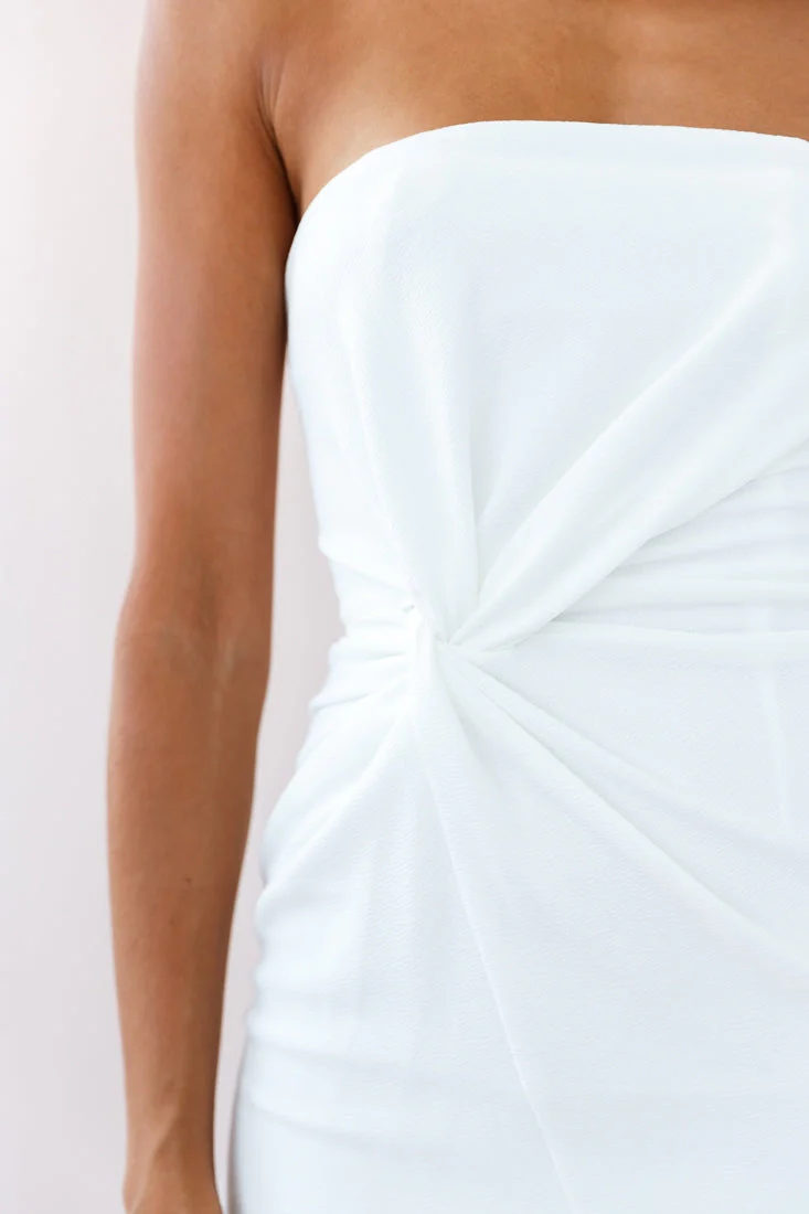 Prom Queen Bandeau Midi Dress White - Image 4