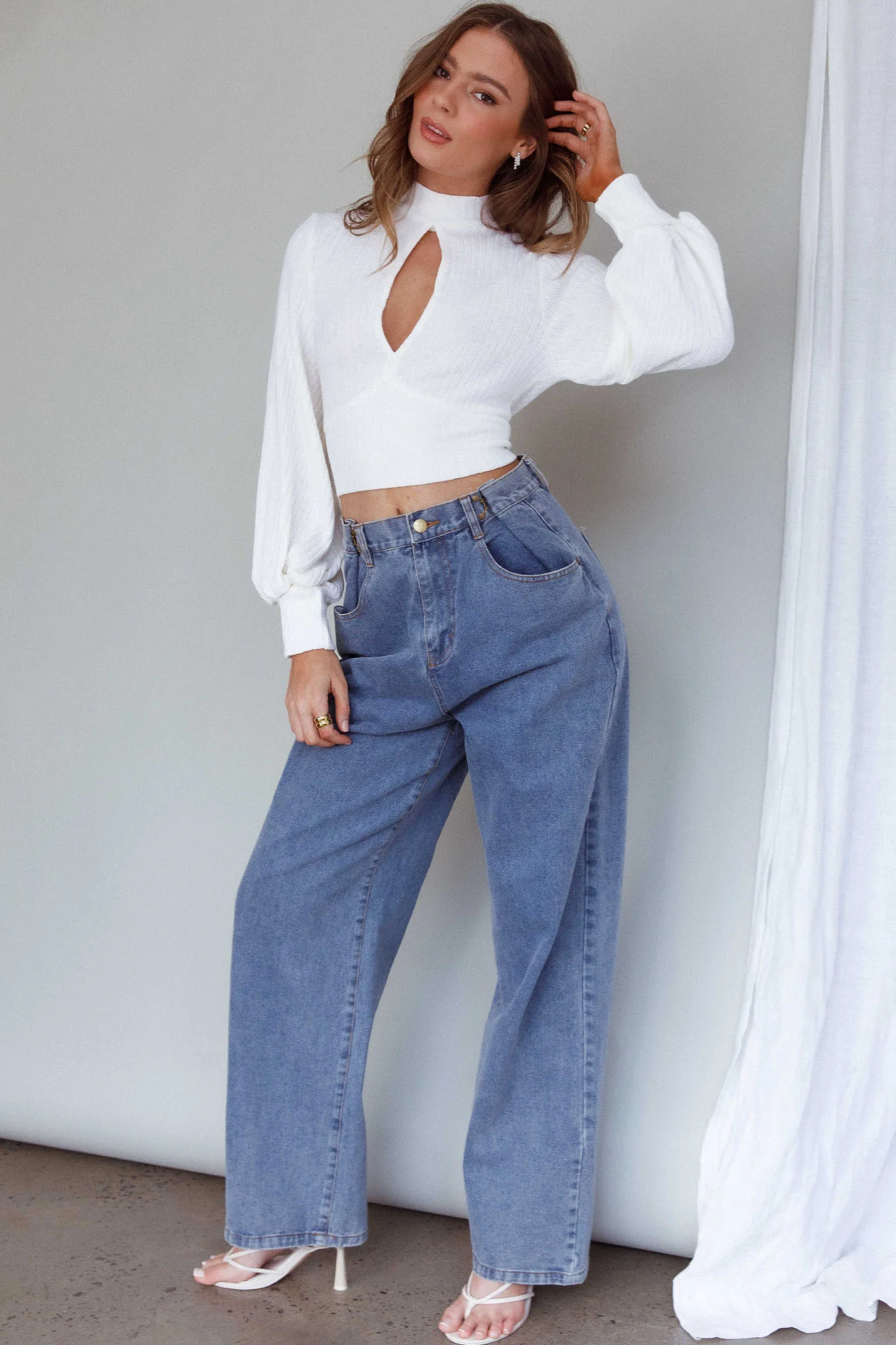 Prove It Keyhole Front Backless Knit Crop Top White - Image 6