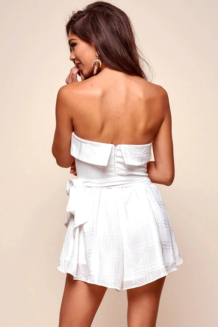 Quin Daytime Strapless Romper White - Image 4