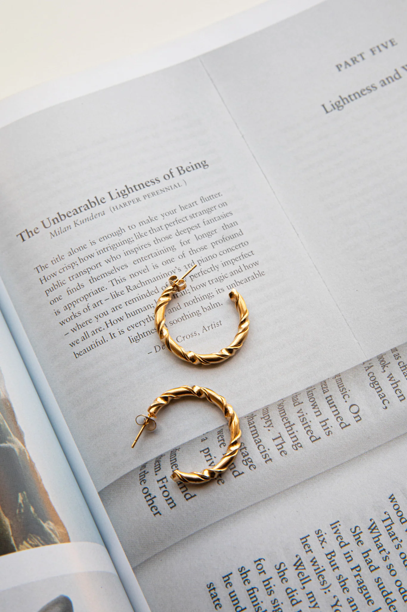 Rachmaninov Open Hoop Earrings Gold - Image 3