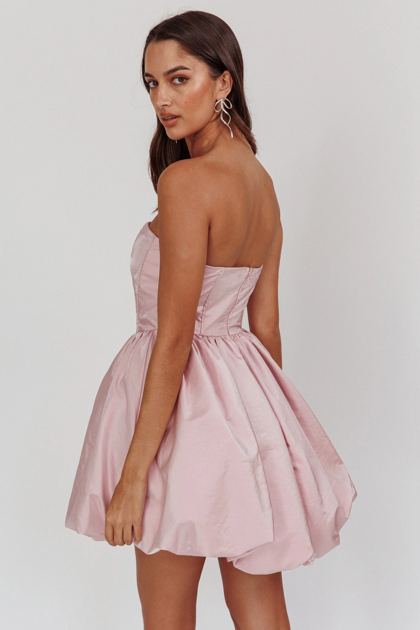 Radiant Strapless Bubble Mini Dress Pink - Image 3