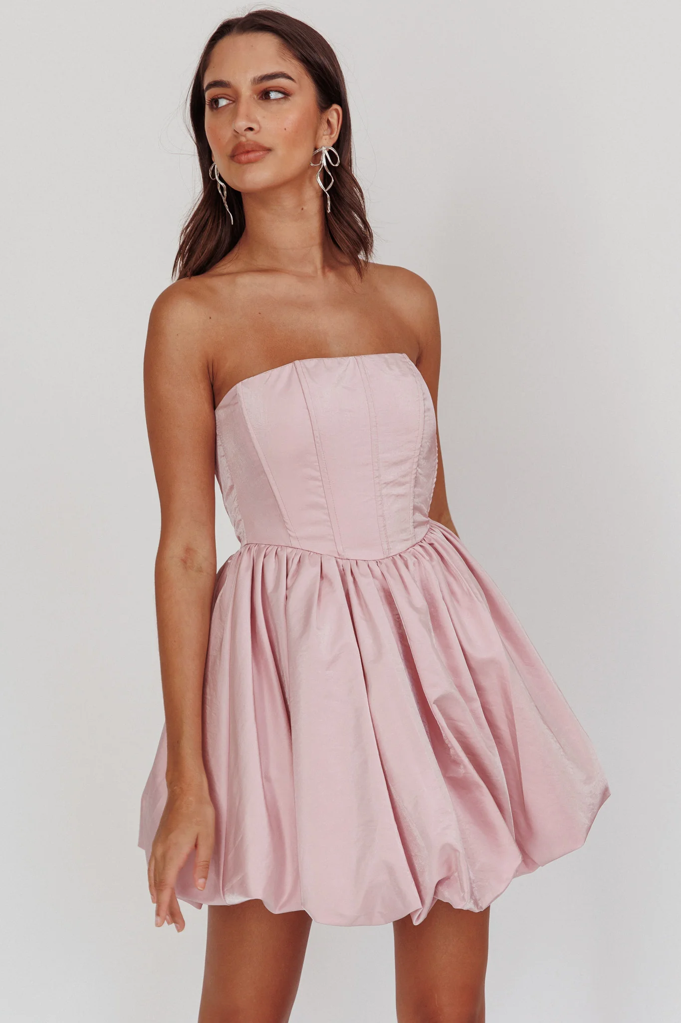 Radiant Strapless Bubble Mini Dress Pink - Image 6