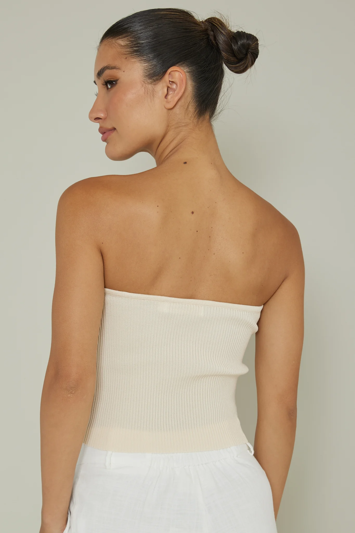 Real Talk Sweetheart Neckline Top Cream - Image 2