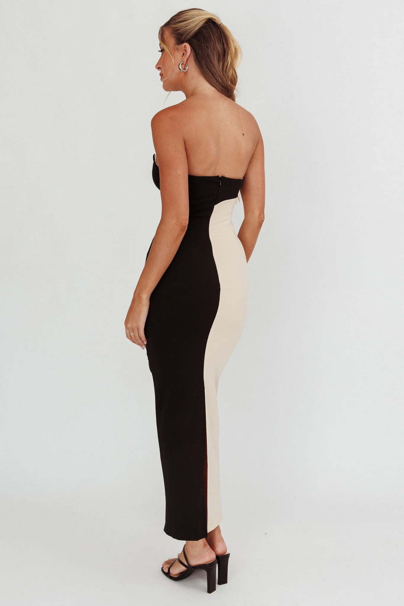 Regent Strapless Maxi Dress Black/Beige - Image 2