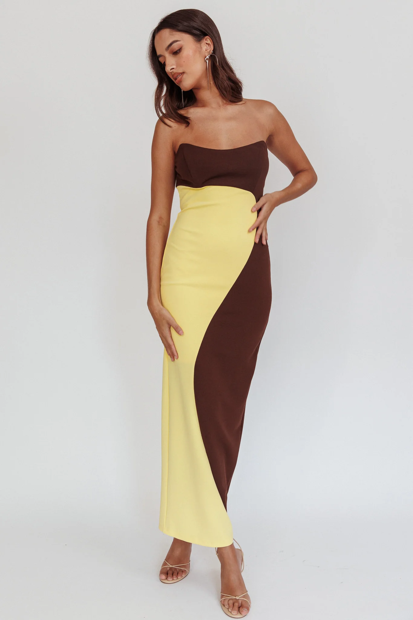 Regent Strapless Maxi Dress Cedar Yellow - Image 2