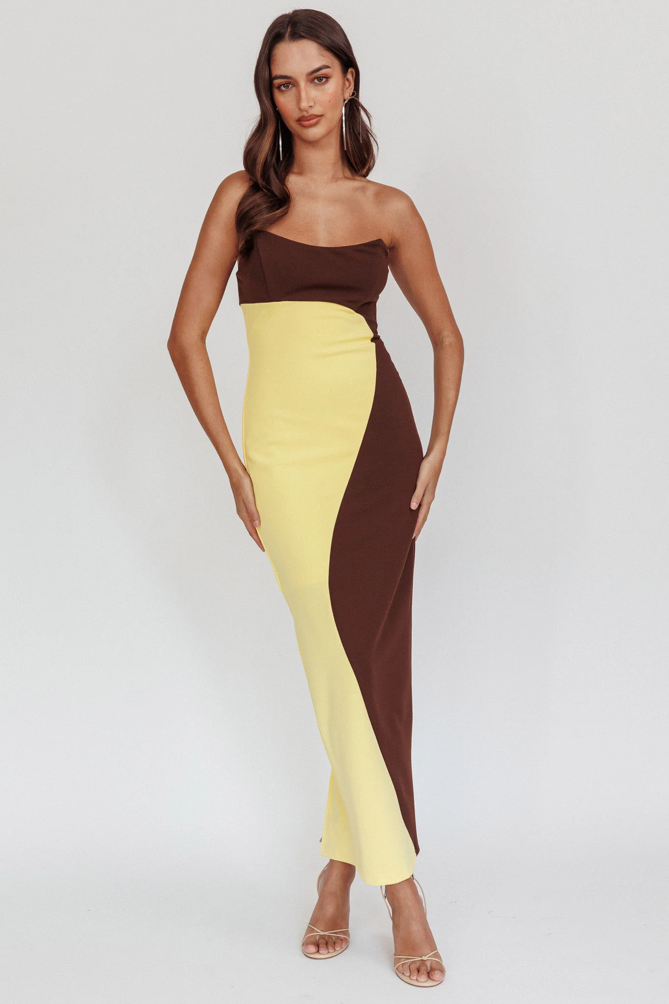 Regent Strapless Maxi Dress Cedar Yellow - Image 4