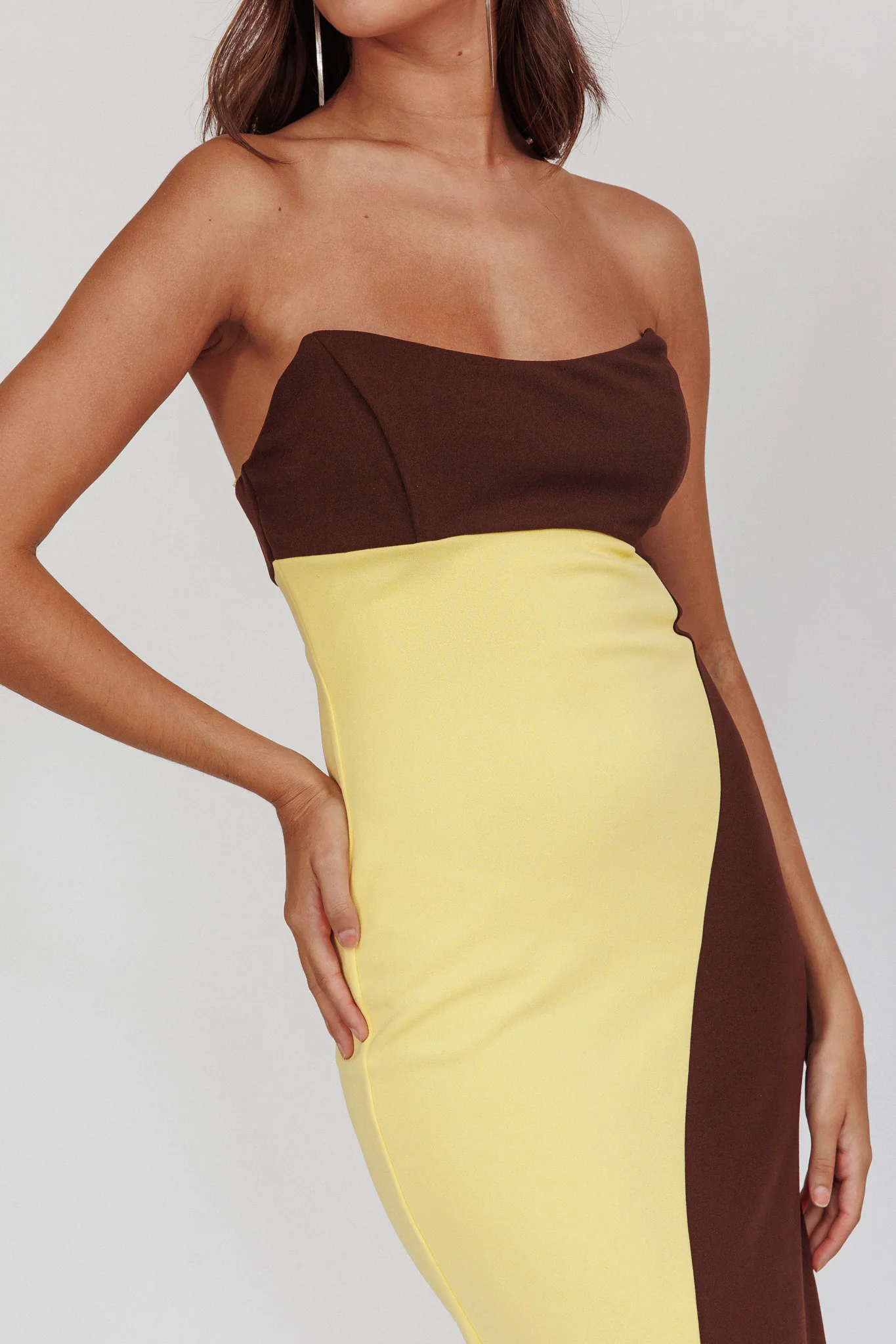Regent Strapless Maxi Dress Cedar Yellow - Image 5