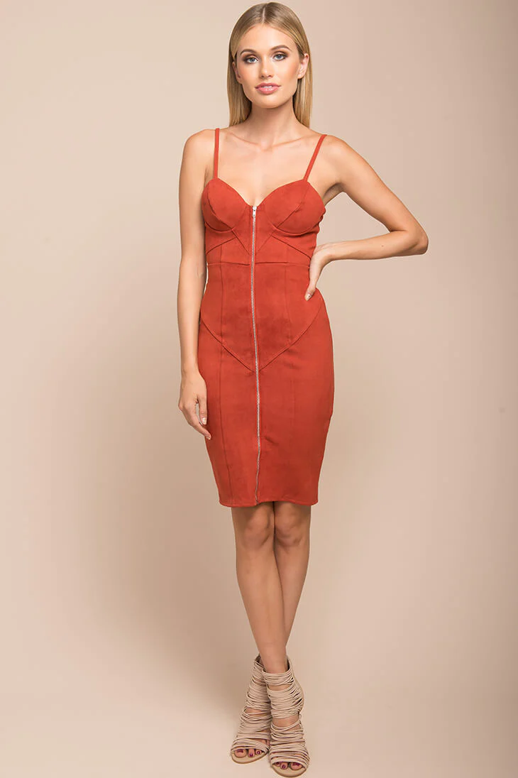 Reigh Exposed Zipper Dress Red - Image 2