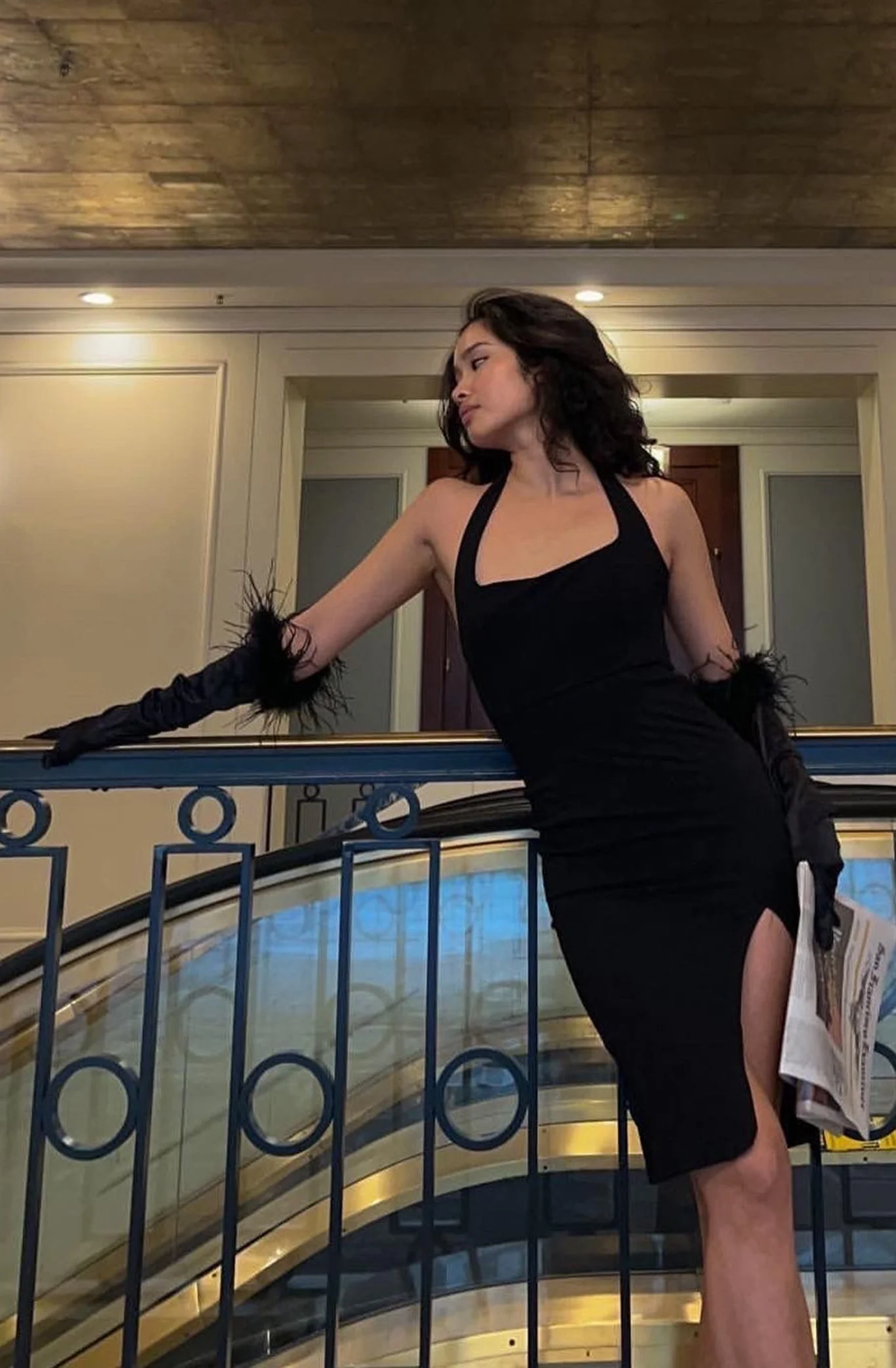 Remember This Halterneck Knee Length Dress Black - Image 6
