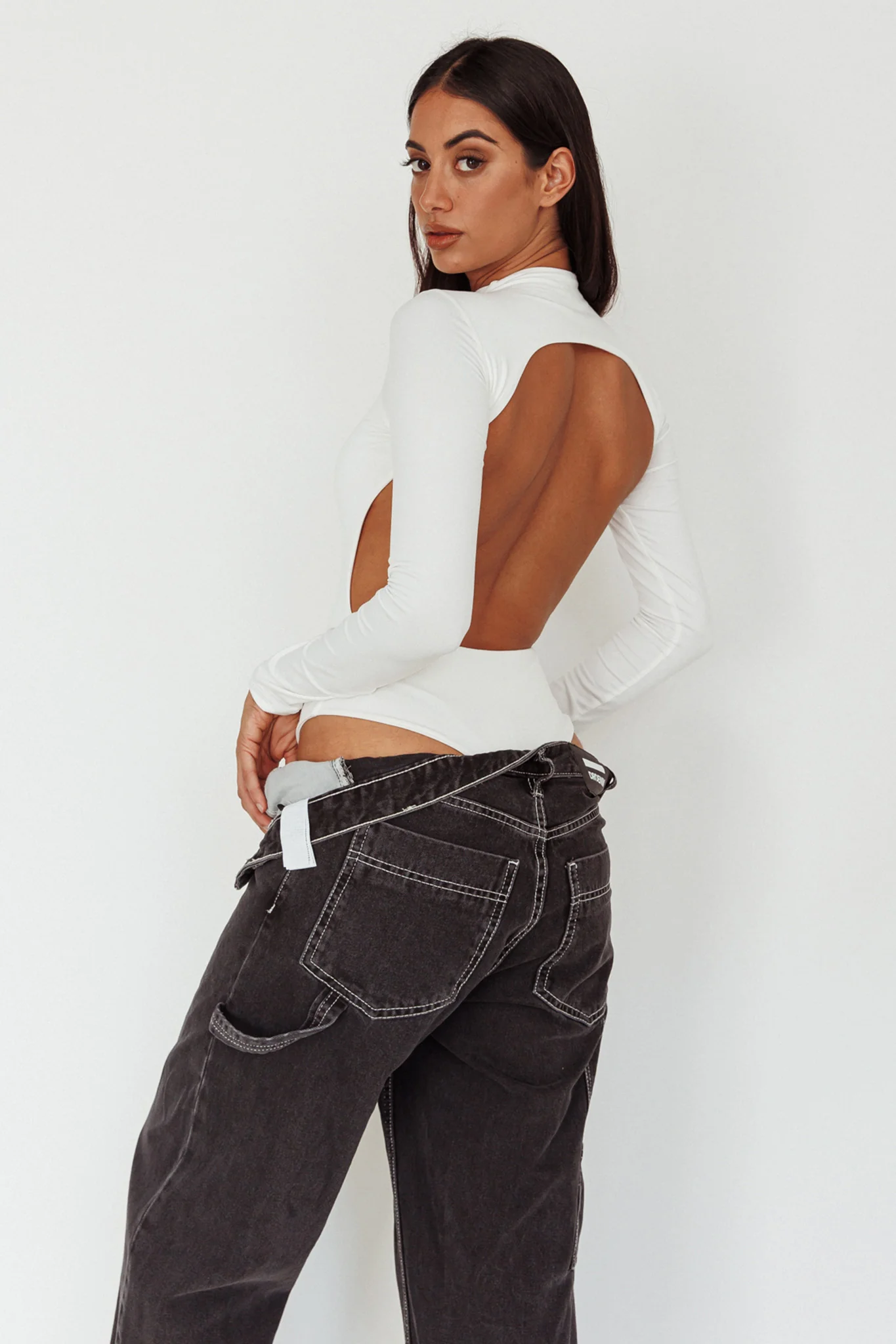 Remy Open Back Bodysuit Off White - Image 2