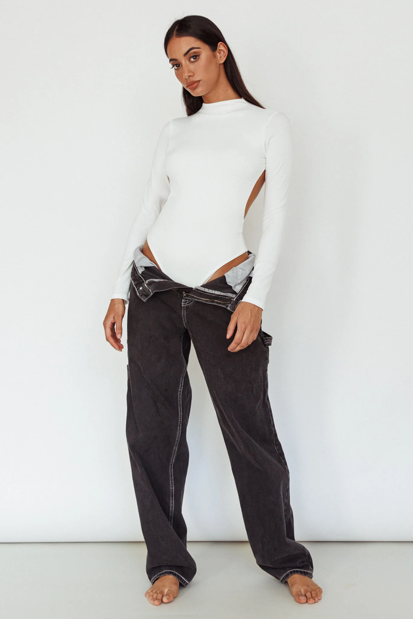 Remy Open Back Bodysuit Off White - Image 3