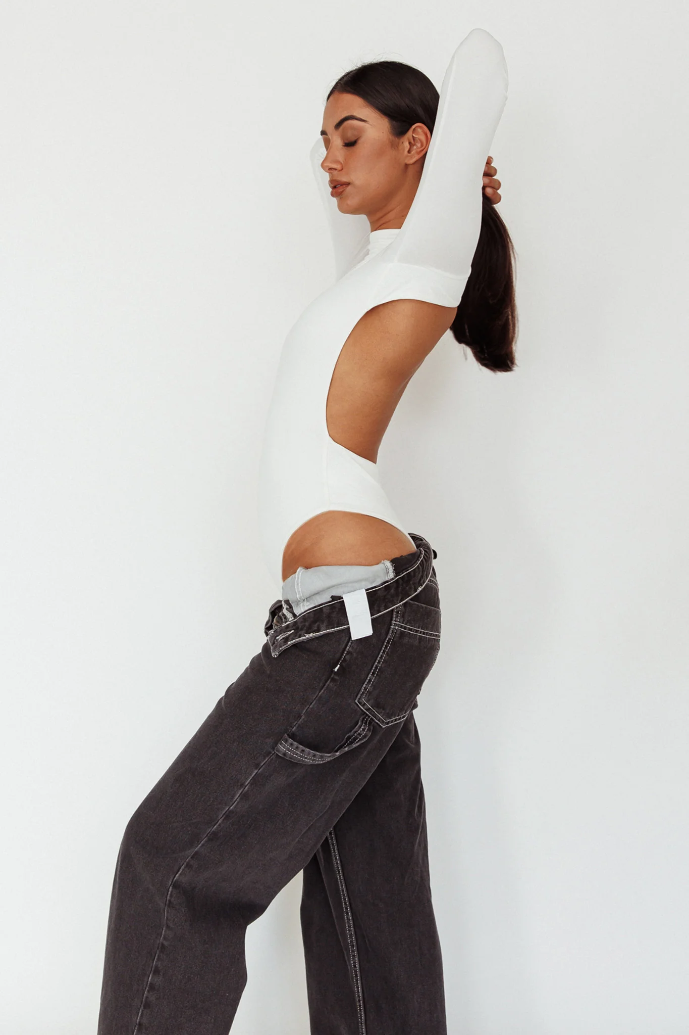 Remy Open Back Bodysuit Off White - Image 5
