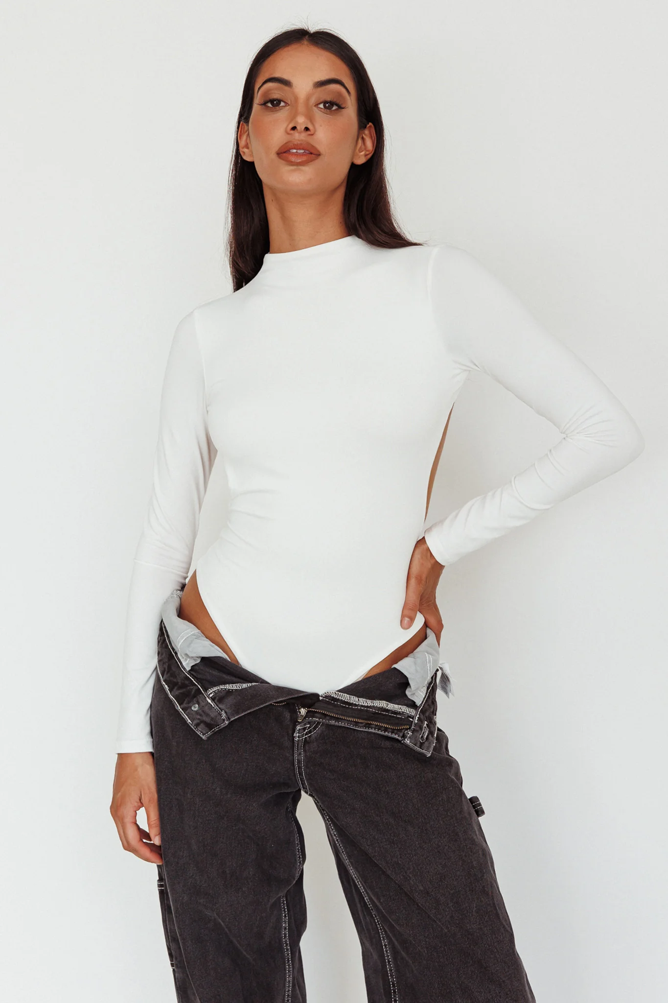 Remy Open Back Bodysuit Off White - Image 6