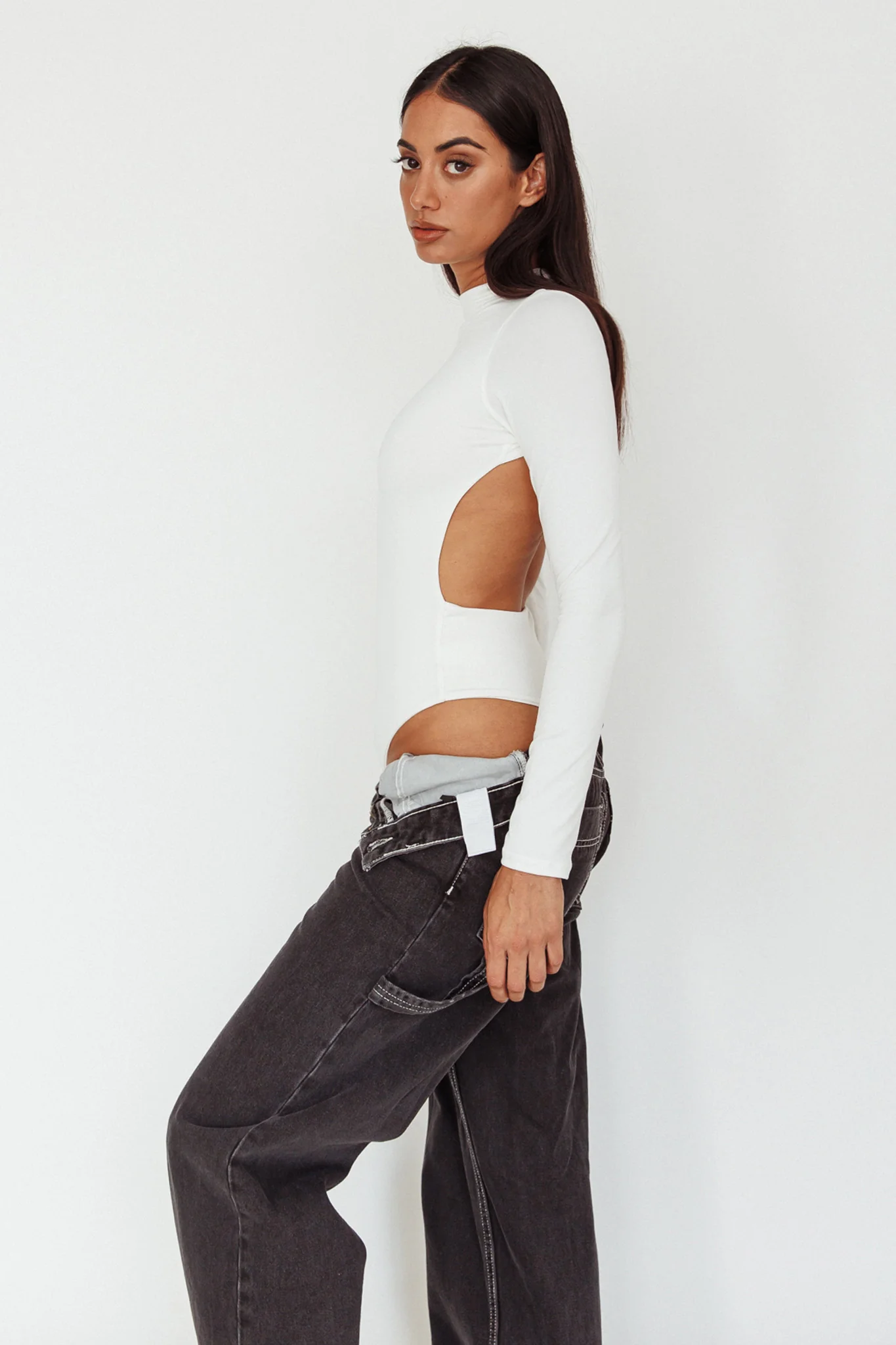Remy Open Back Bodysuit Off White - Image 7