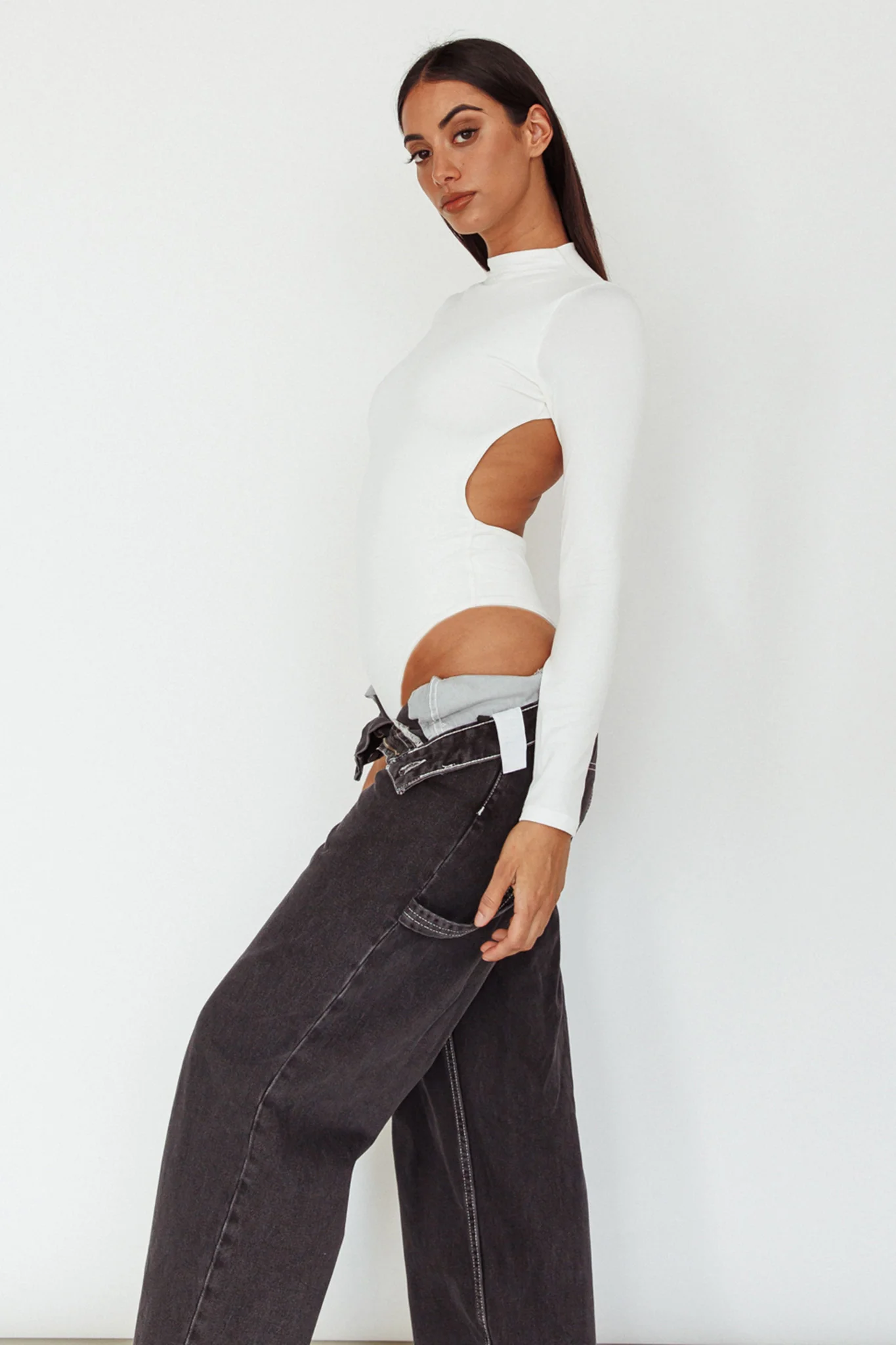 Remy Open Back Bodysuit Off White - Image 8