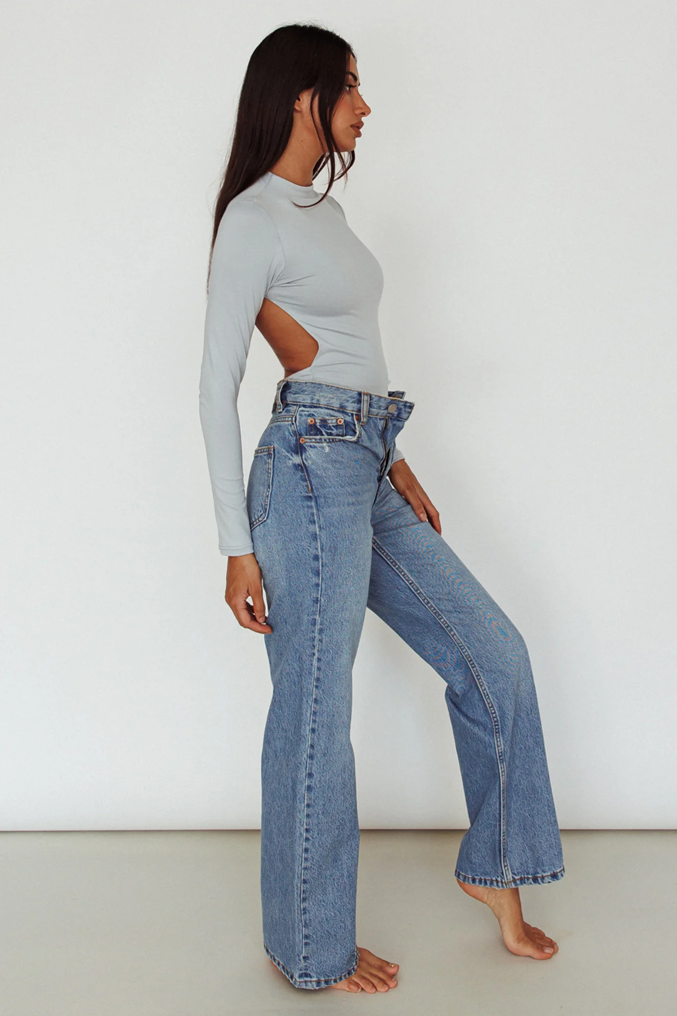 Remy Open Back Bodysuit Silver - Image 3