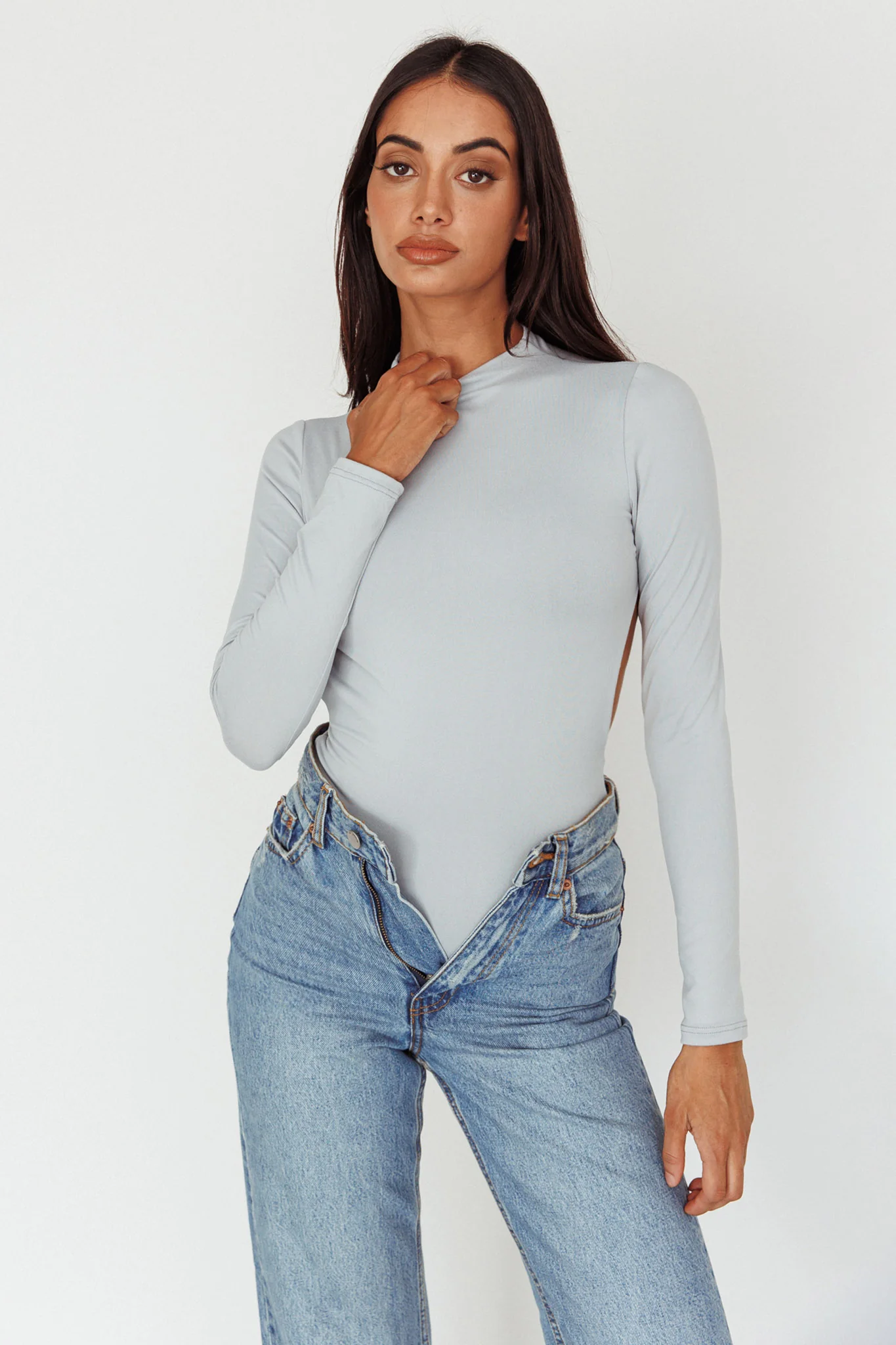 Remy Open Back Bodysuit Silver - Image 7