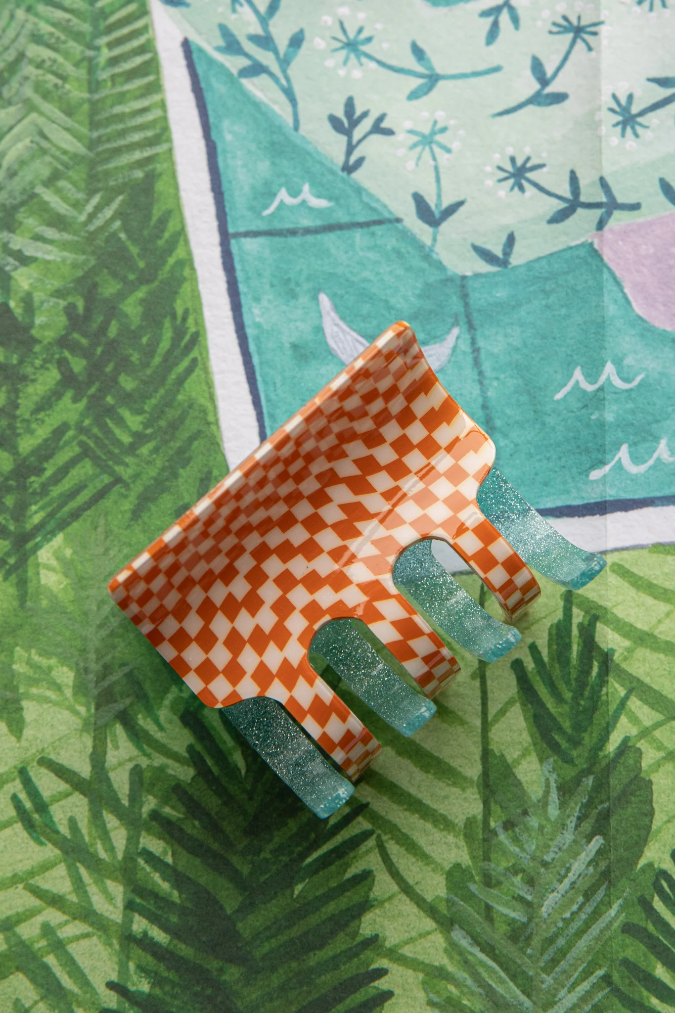 Retro Two-Side Hair Clip Orange