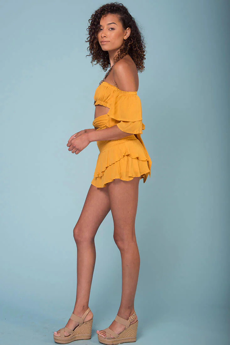 Rhea Top and Skort Set Mustard - Image 4