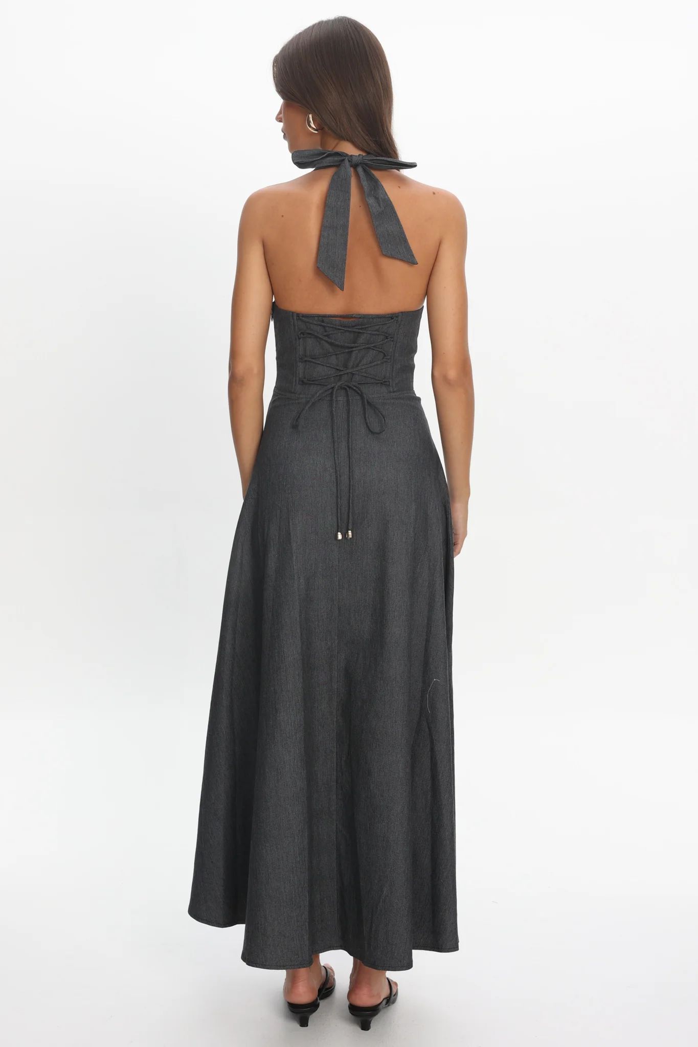 Riga Halterneck Maxi Dress Black - Image 3