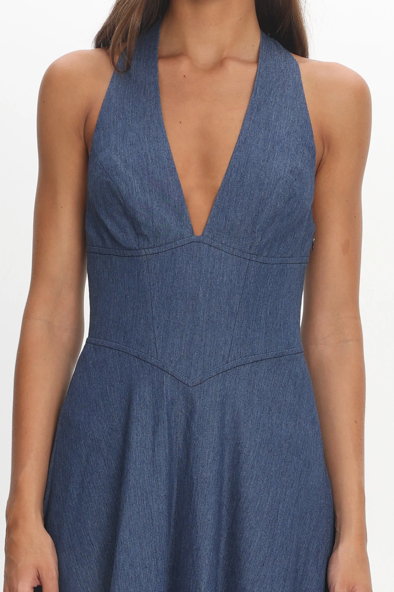 Riga Halterneck Maxi Dress Light Blue - Image 4