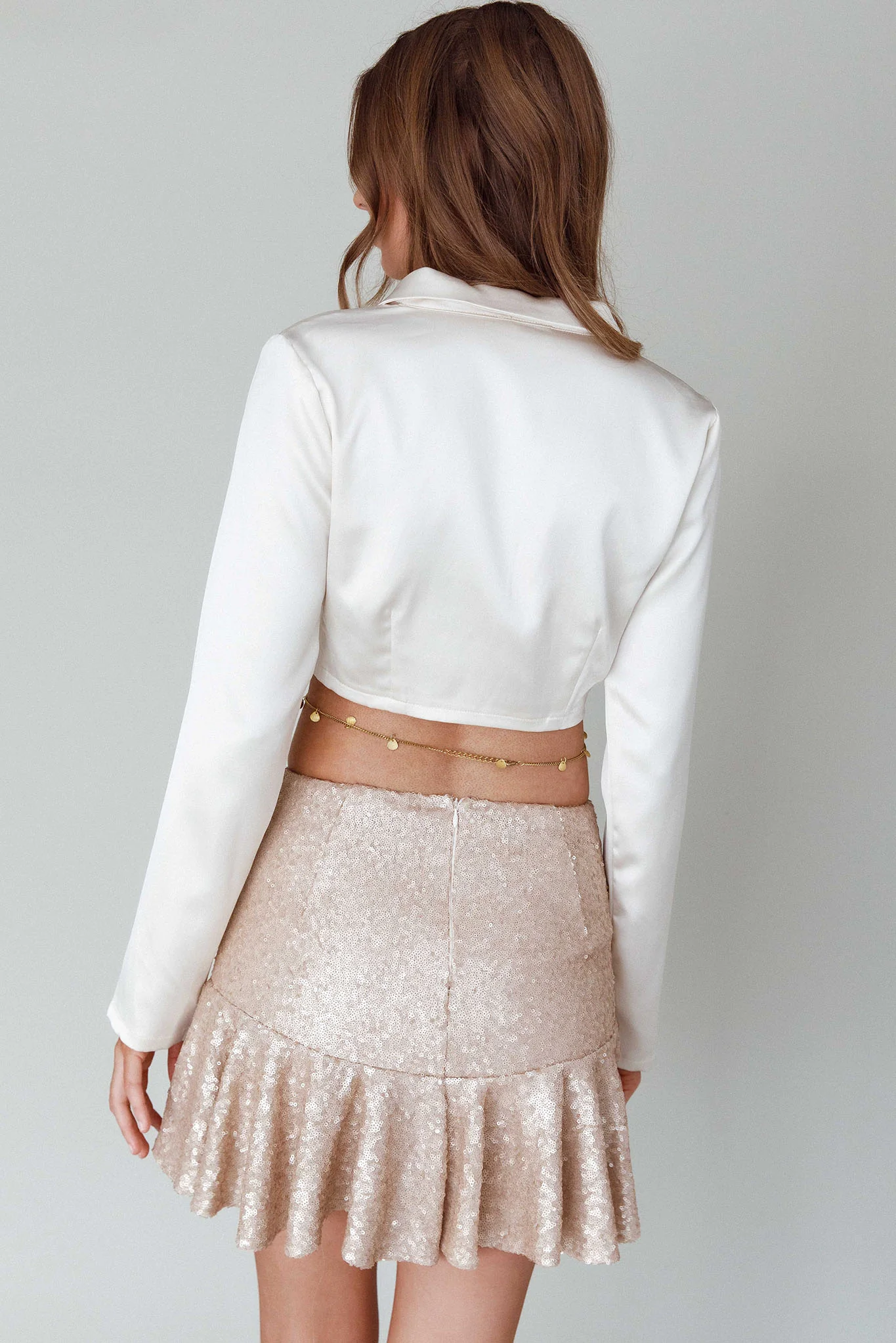 Risa Crop Satin Top Cream - Image 2