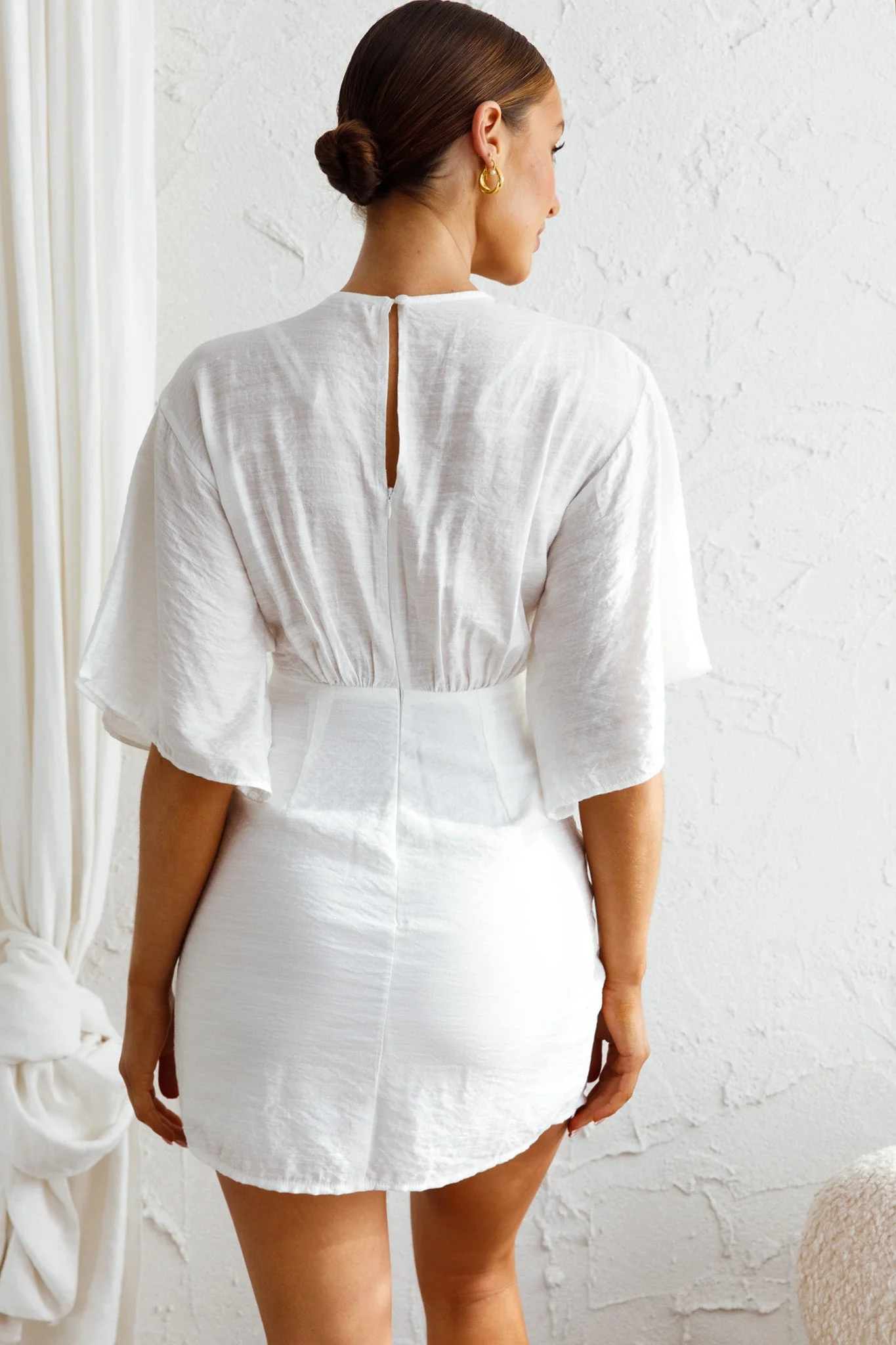 Rivera Tied Bust Cut-Out Dress White - Image 7