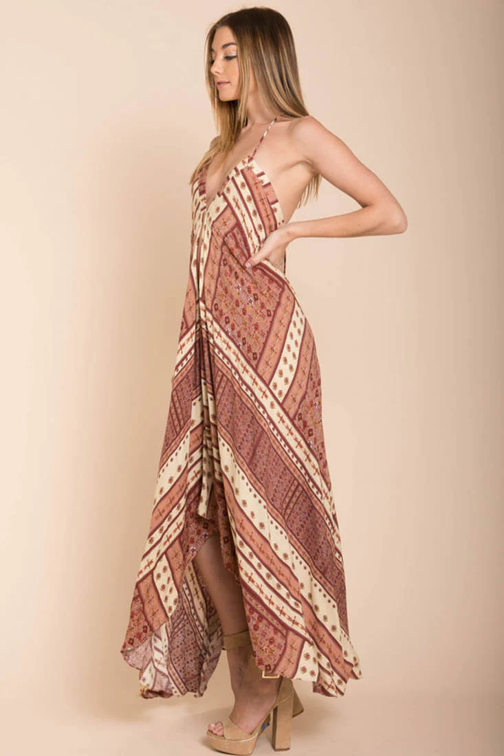 Romani Fall Maxi Dress Rust - Image 2