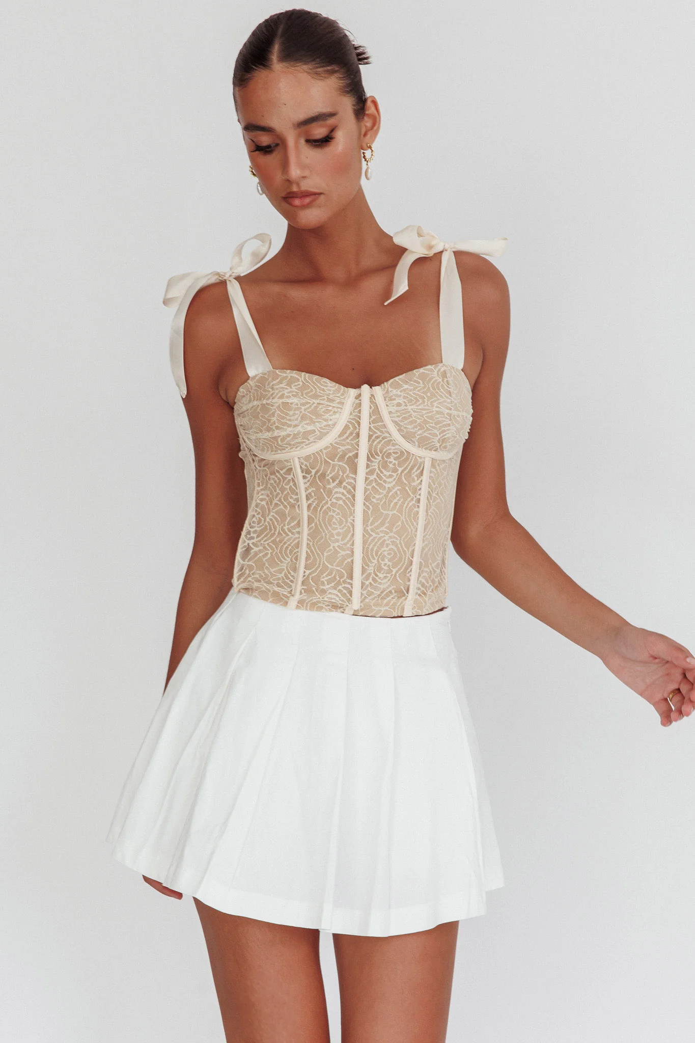 Rori Pleated Skirt Off White - Image 2